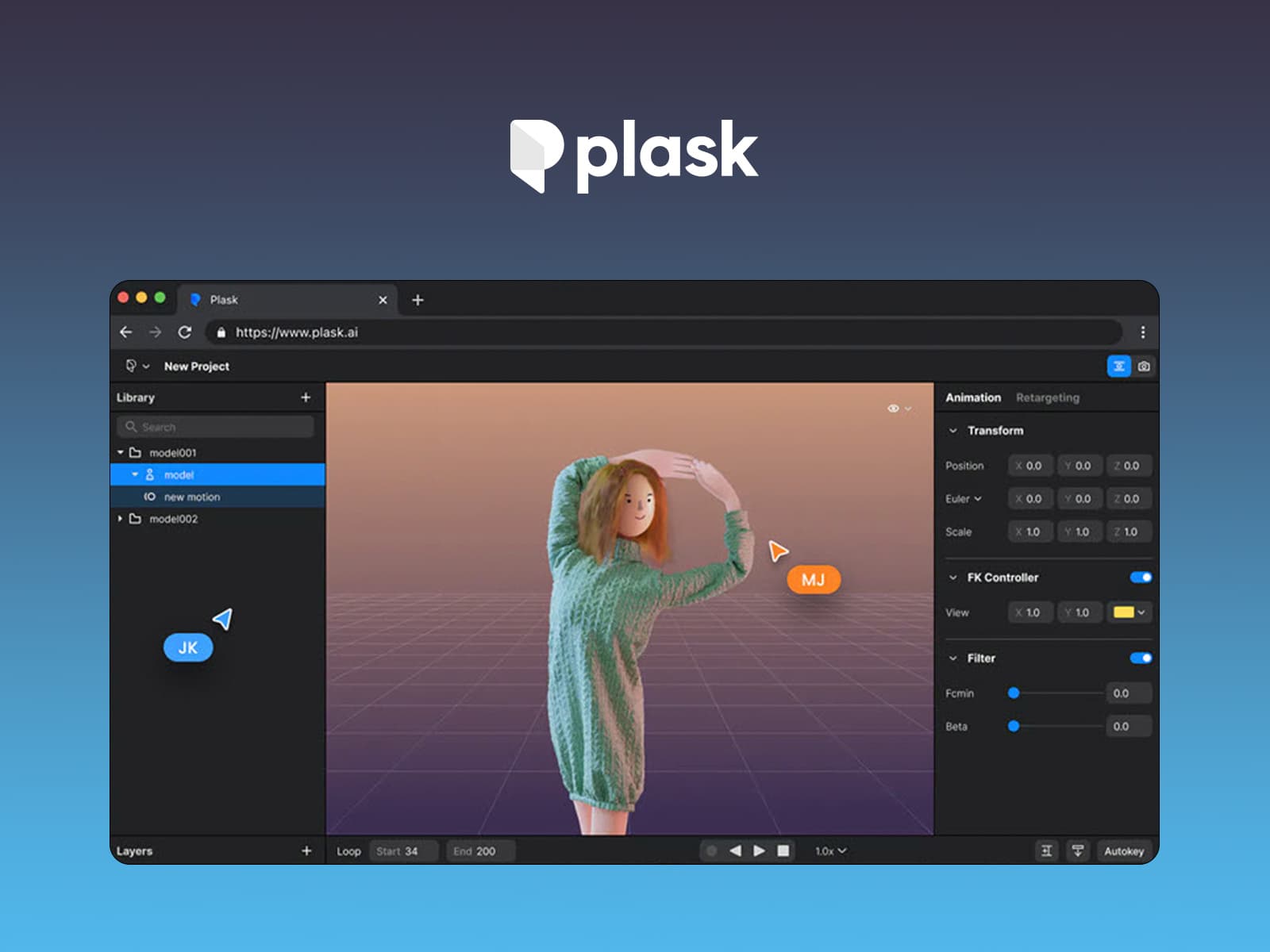 Plask: AI-Powered Mocap Animation Tool