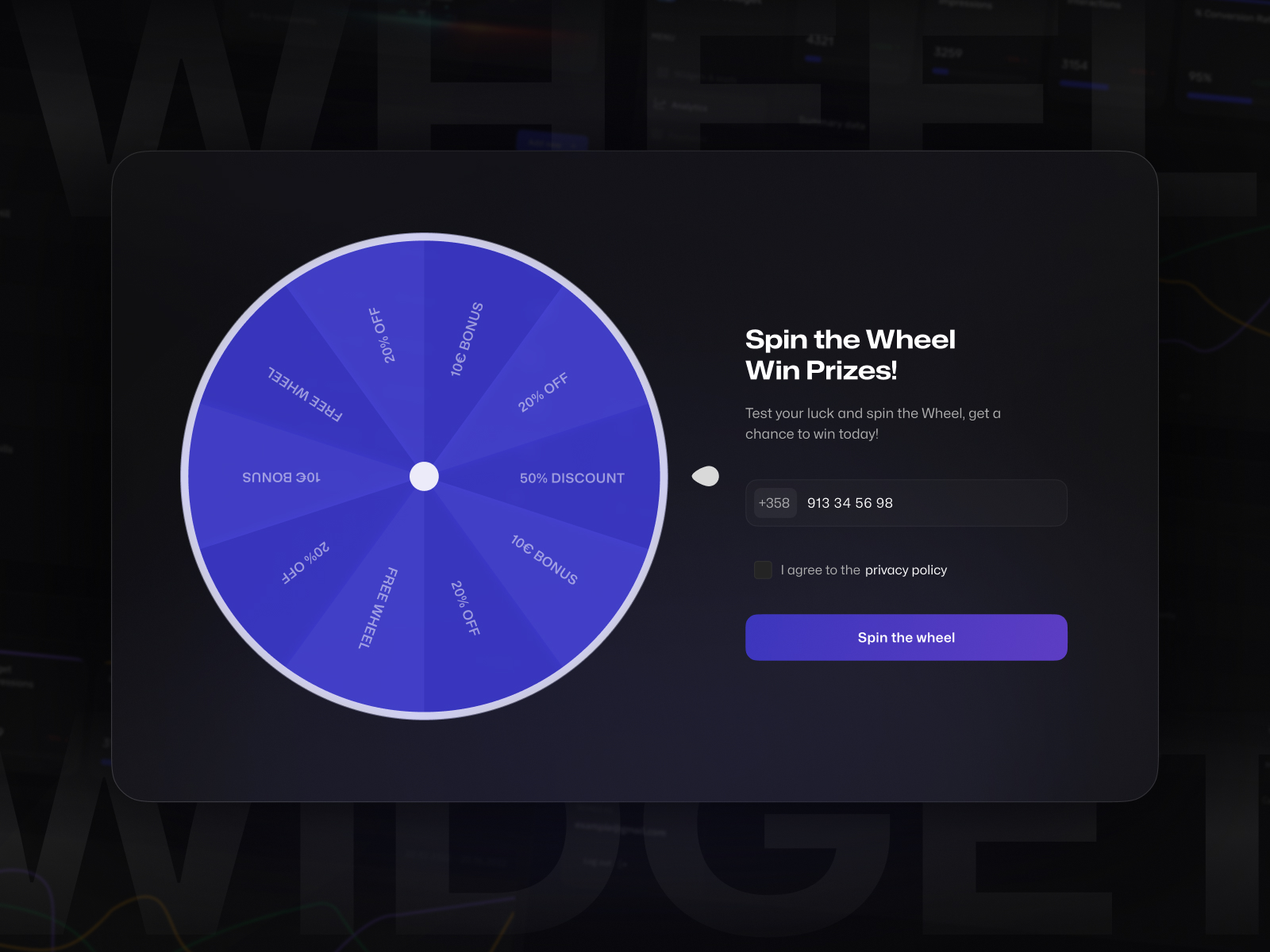 Wheel of Fortune Website Widget