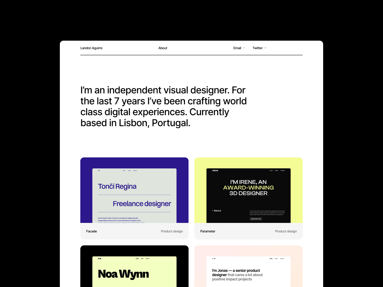 Minimal Design Portfolio · Framer Template