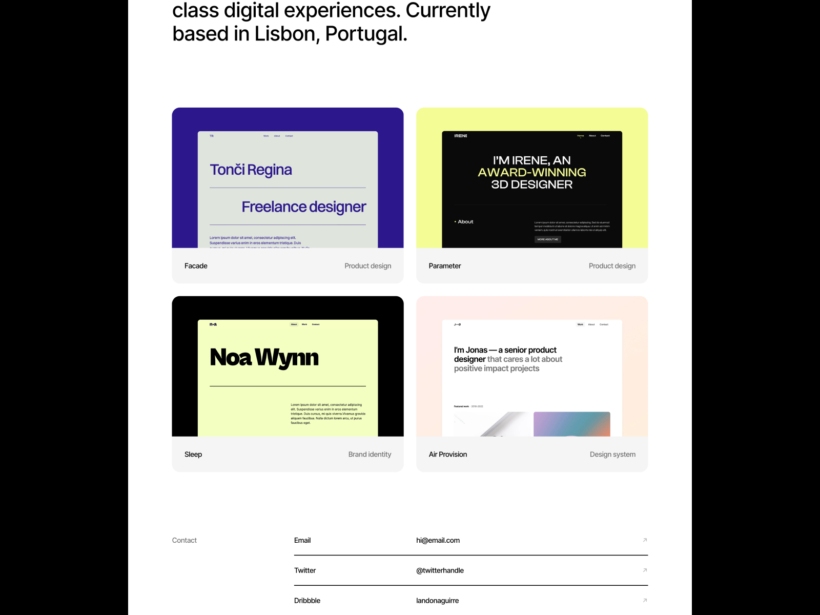 Minimal Design Portfolio · Framer Template