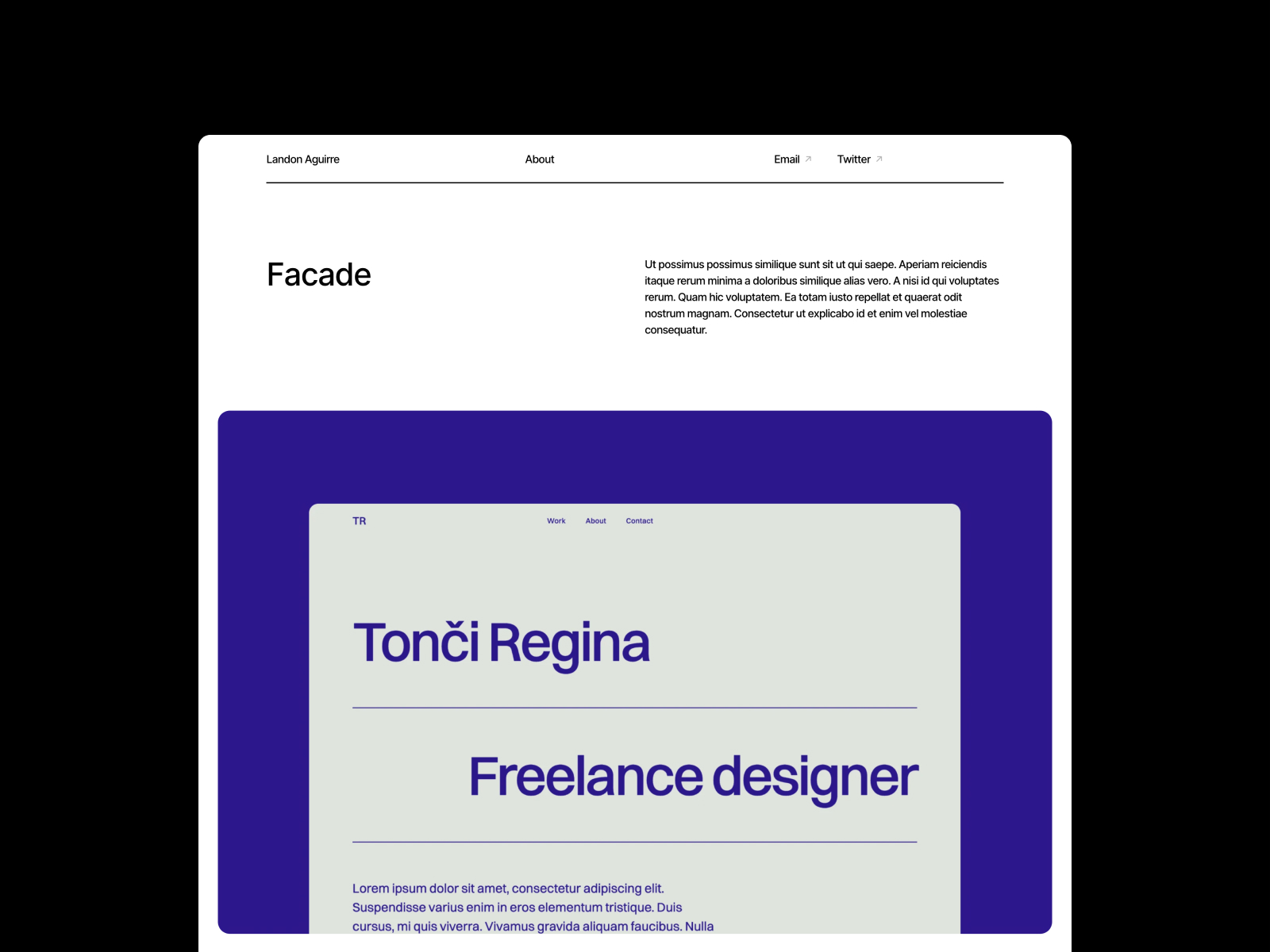 Minimal Design Portfolio · Framer Template