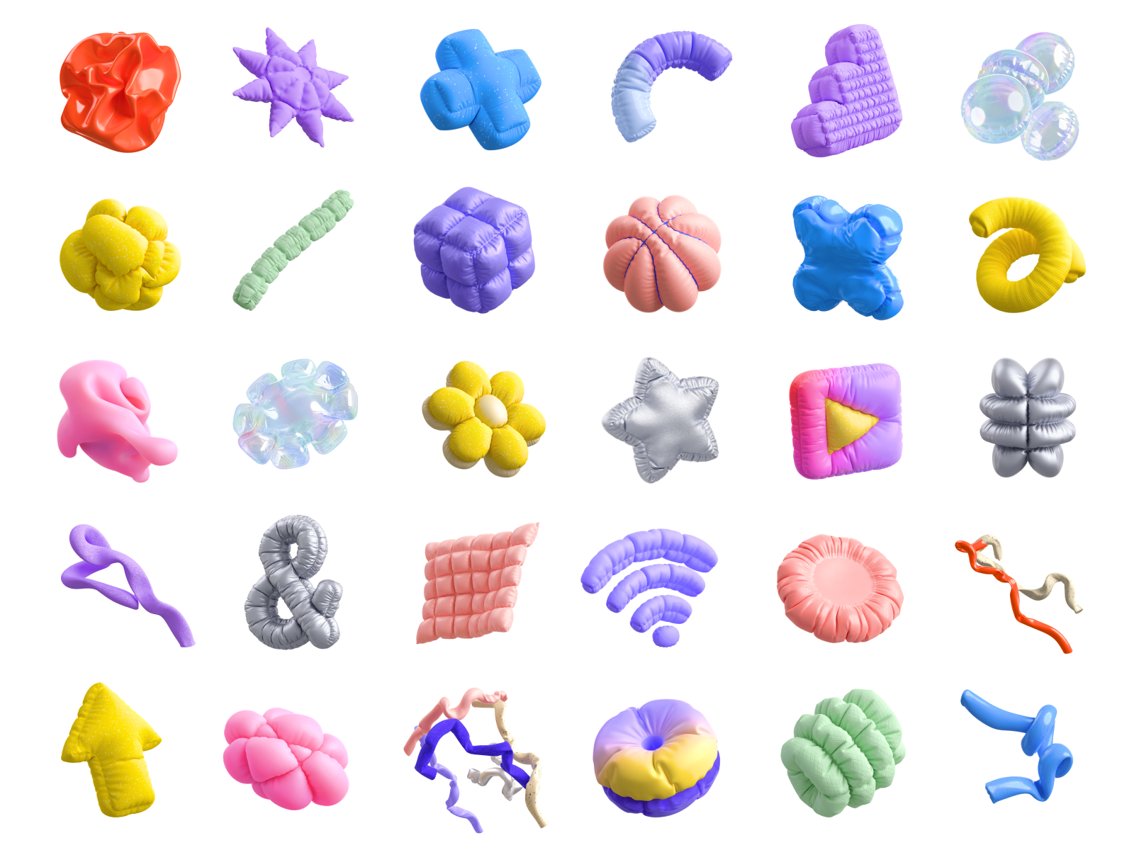 Inflatable abstract 3d illustrations