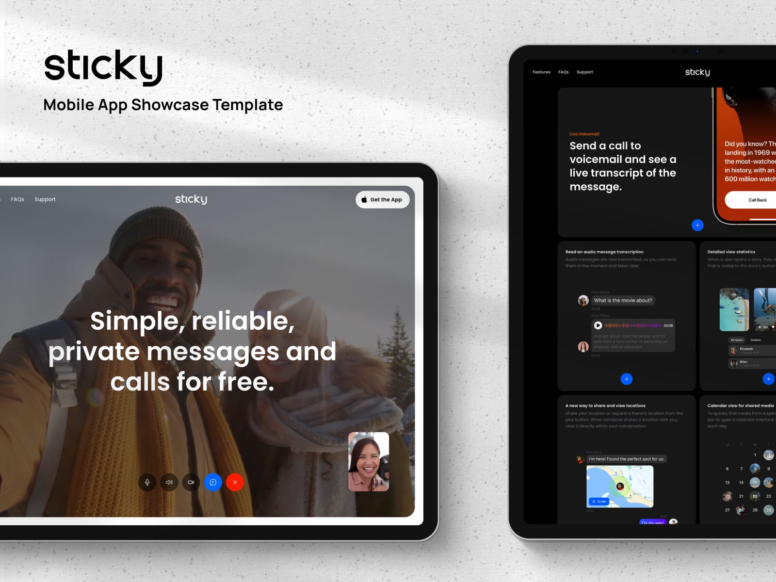 Sticky - Mobile App Showcase Template