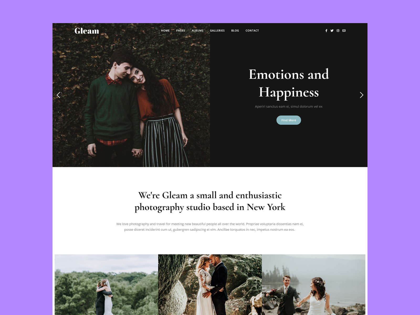 Gleam - Photography WordPress Theme