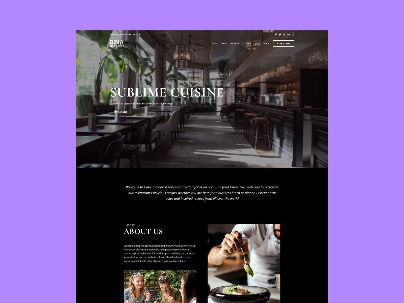 Dina - Restaurant WordPress Theme