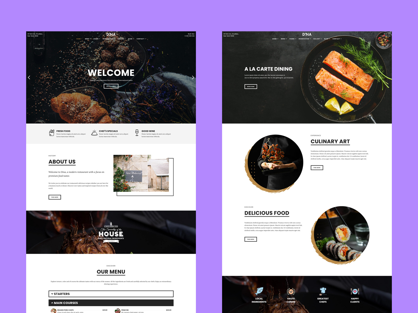 Dina - Restaurant WordPress Theme