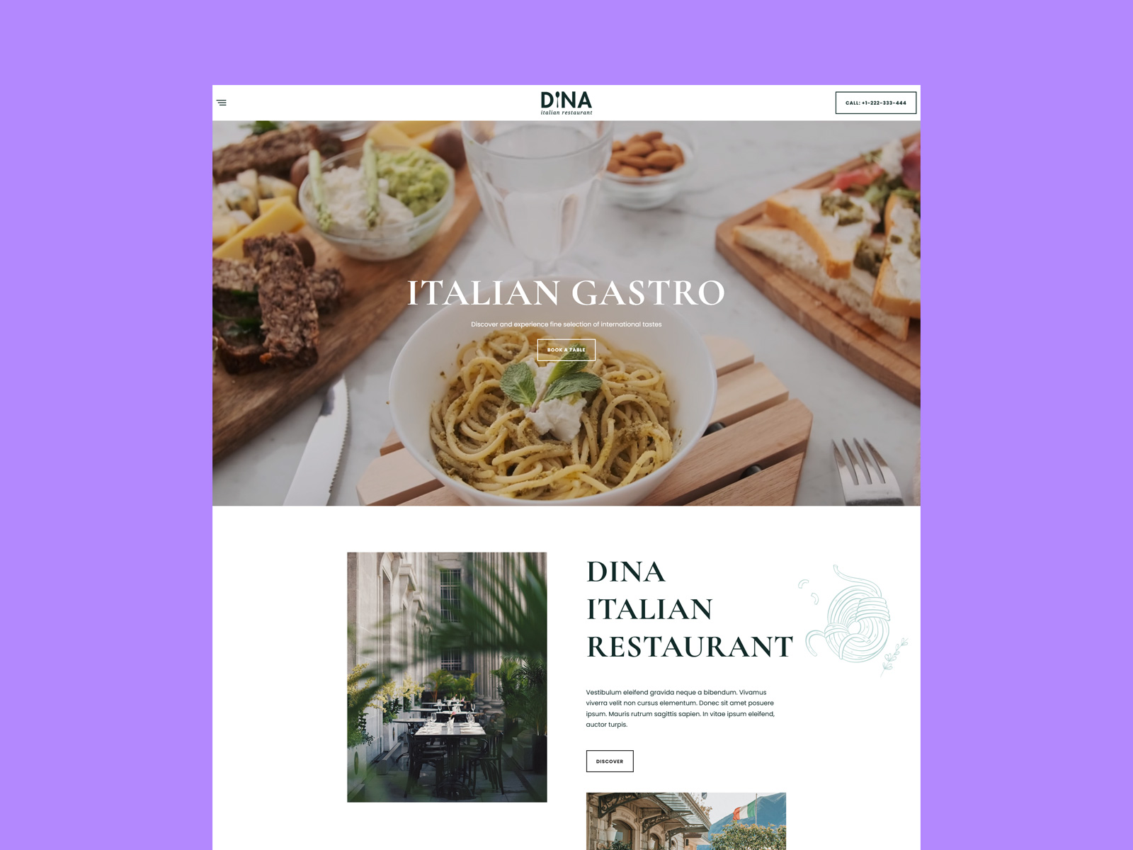 Dina - Restaurant WordPress Theme