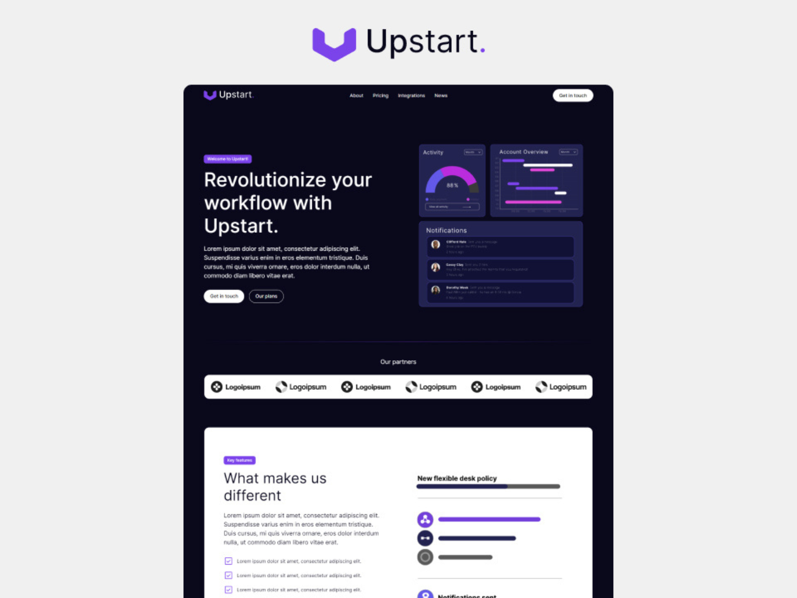 UpStart X - Webflow Template