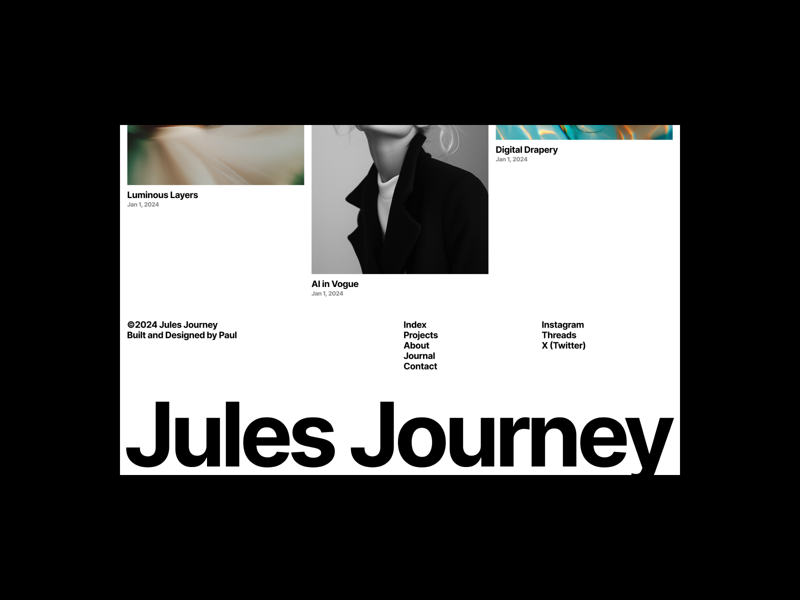 Jules Journey — Photography Template for Framer