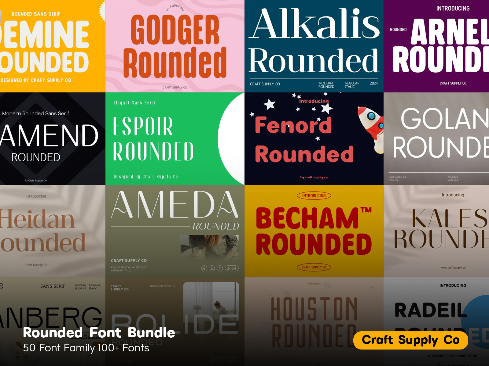 Rounded Font Bundle 97% OFF by Craft Supply Co