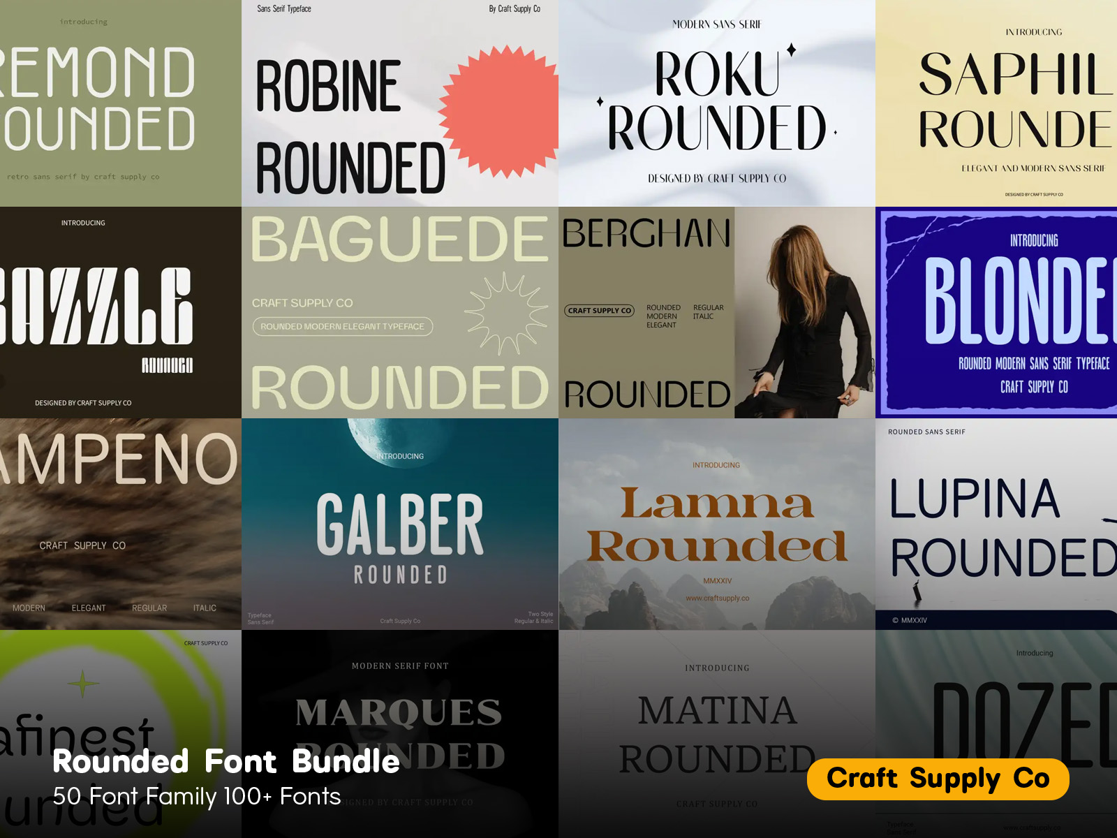 Rounded Font Bundle 97% OFF by Craft Supply Co