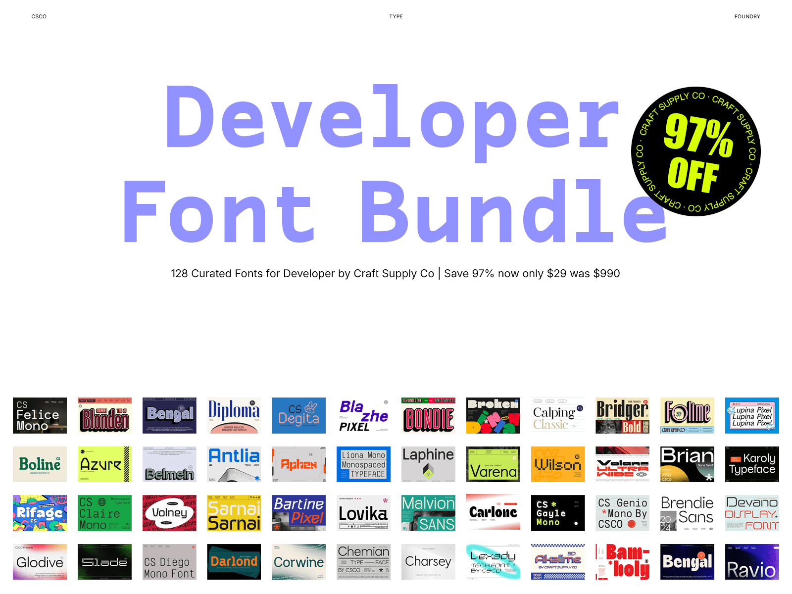 Developer Font Bundle 97% OFF by Craft Supply...