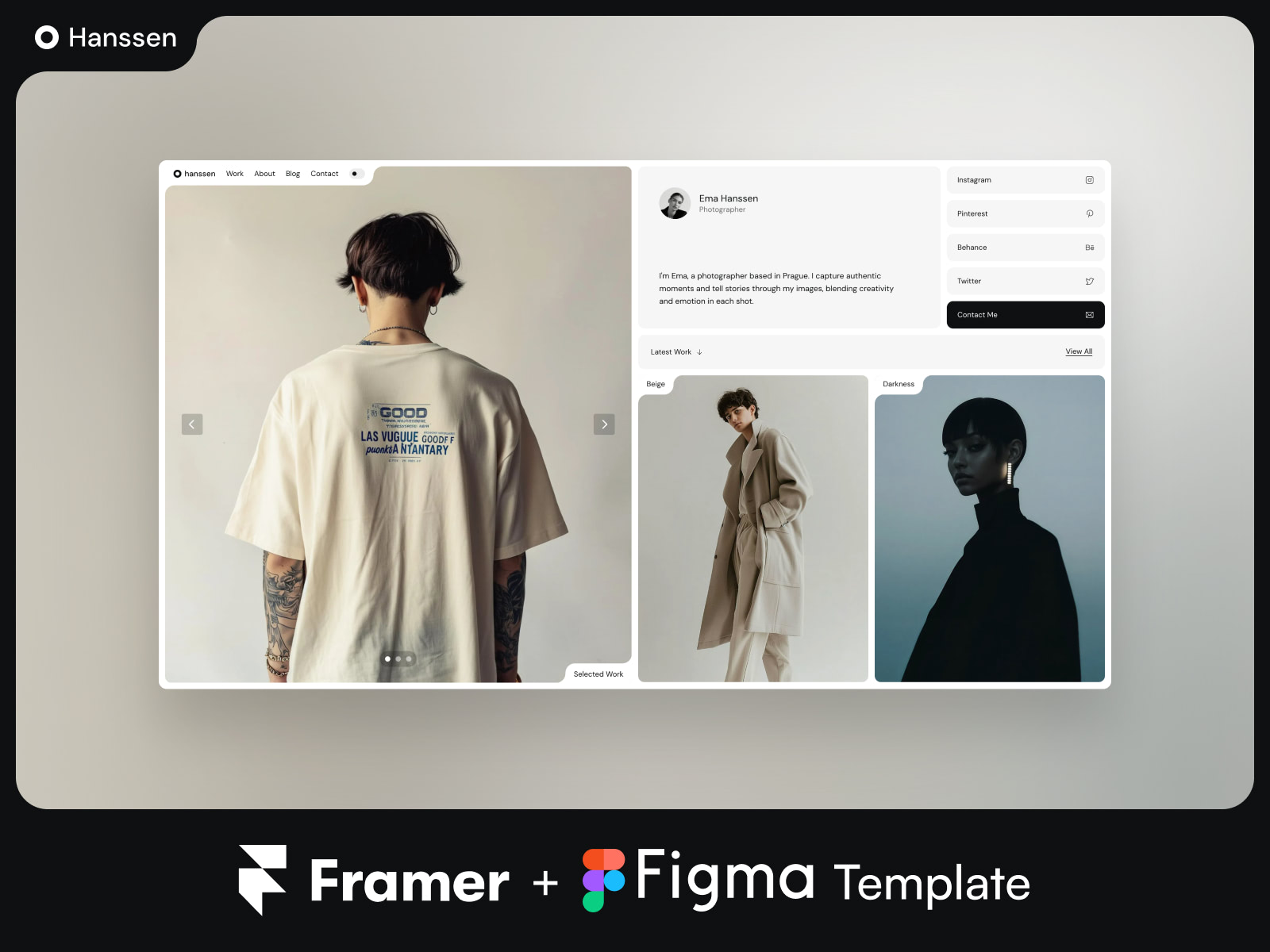 [FREE] Hanssen - Portfolio Framer Template