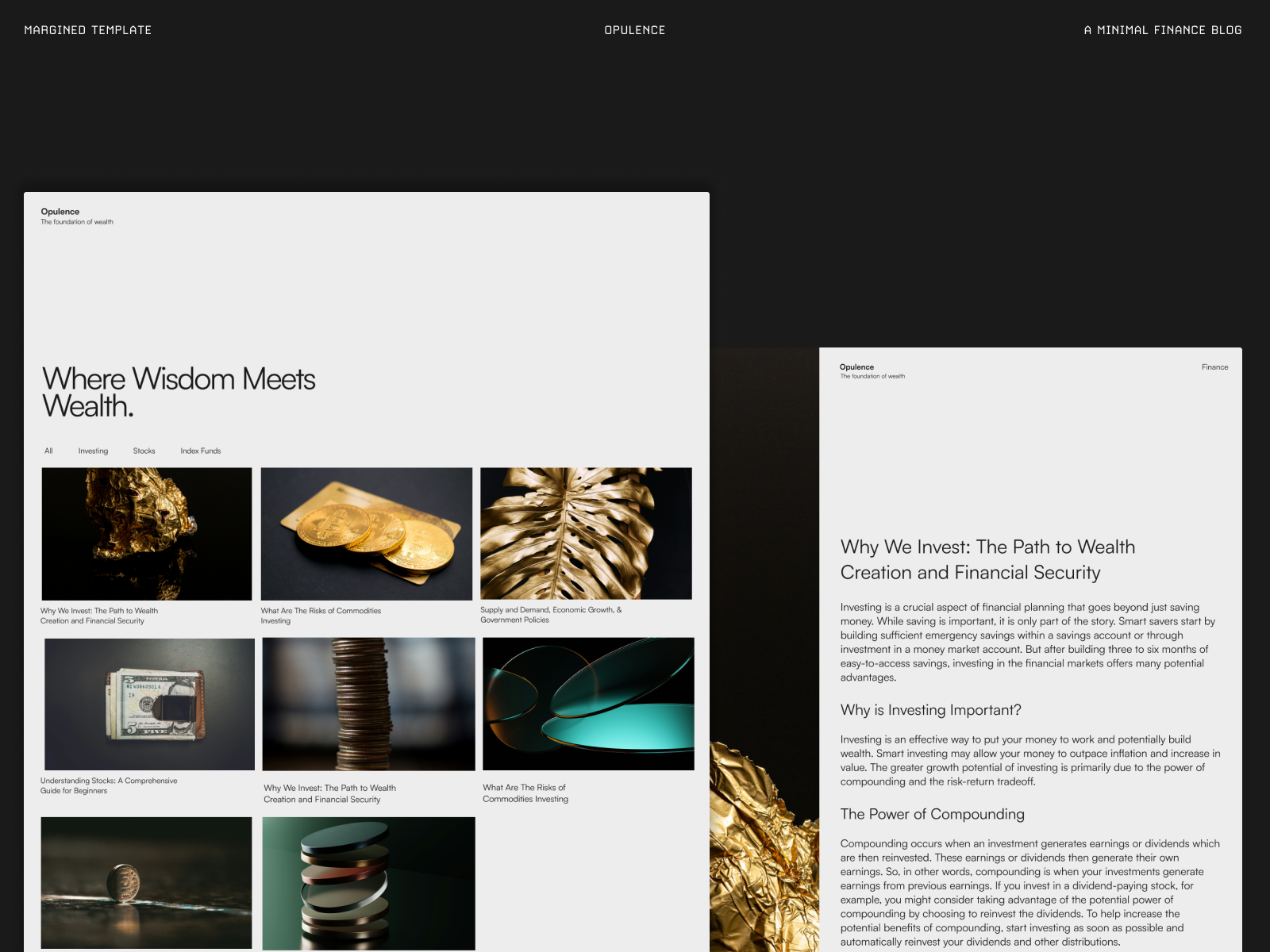 Opulence - A Financial Webflow Blog Template