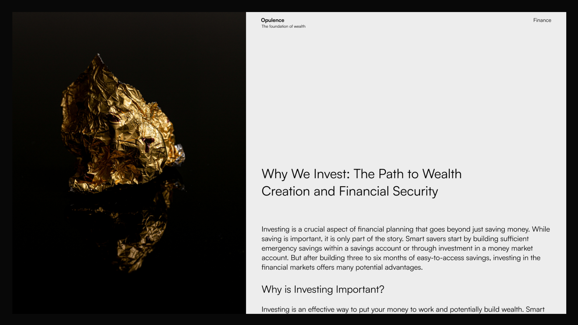 Opulence - A Financial Webflow Blog Template