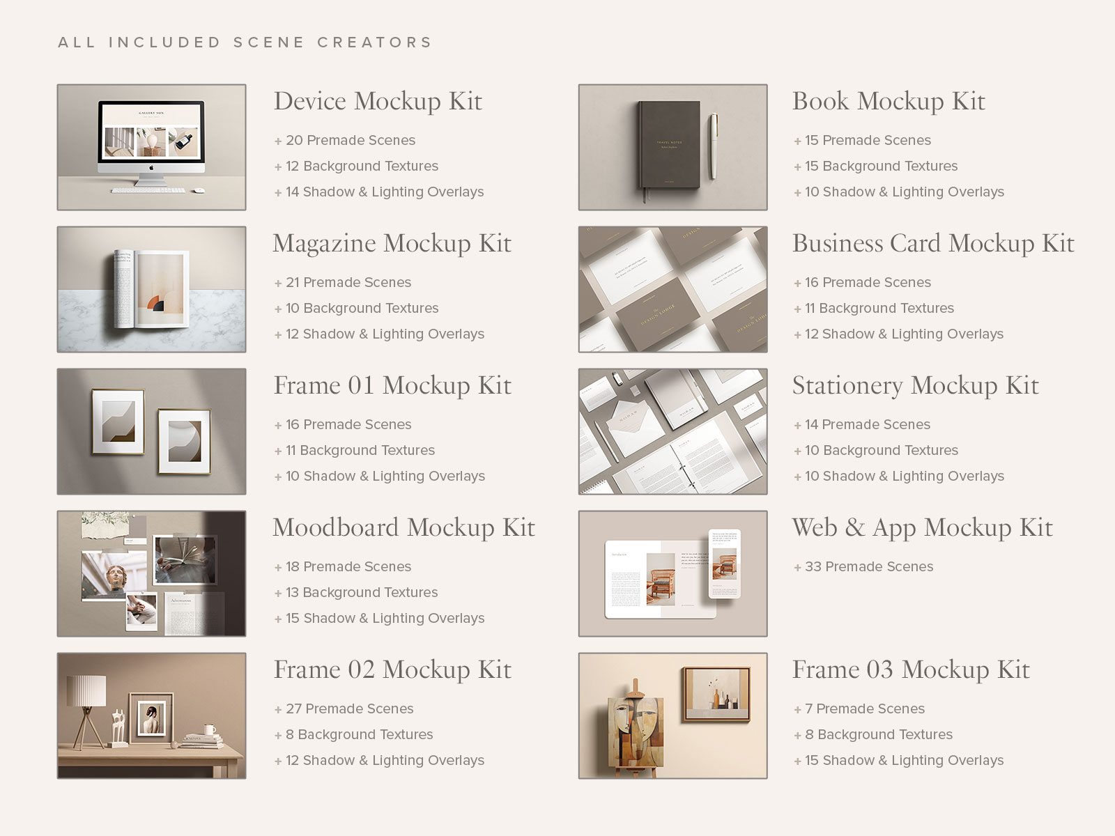 Mockup Kit Bundle (200+ Premade Mockups)