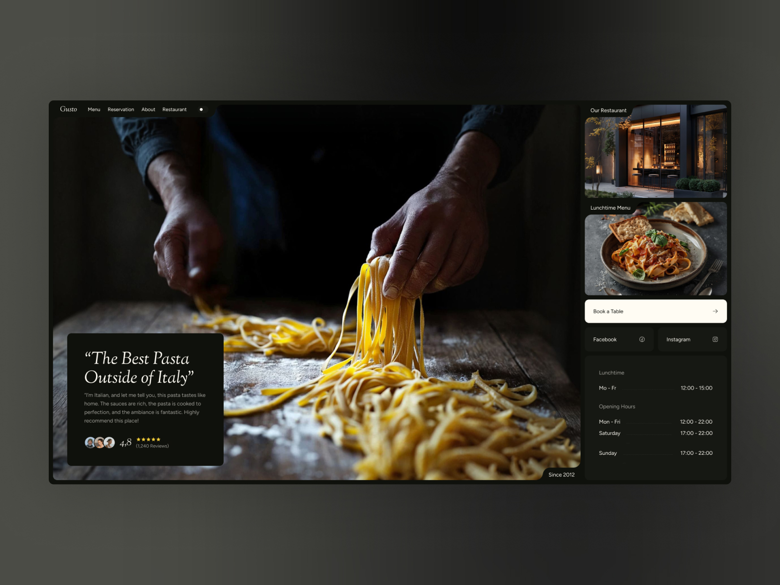 Gusto - Restaurant Framer Template