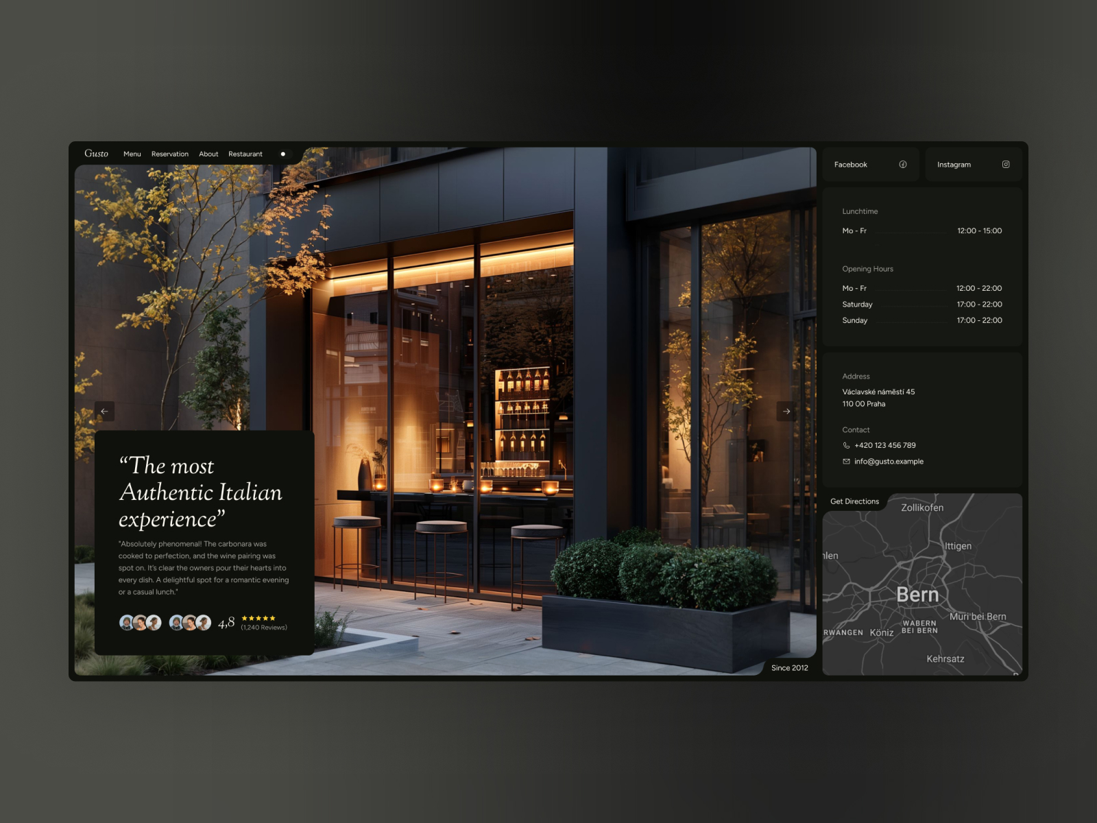 Gusto - Restaurant Framer Template