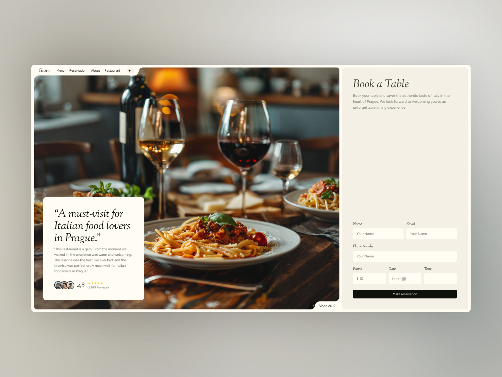 Gusto - Restaurant Framer Template