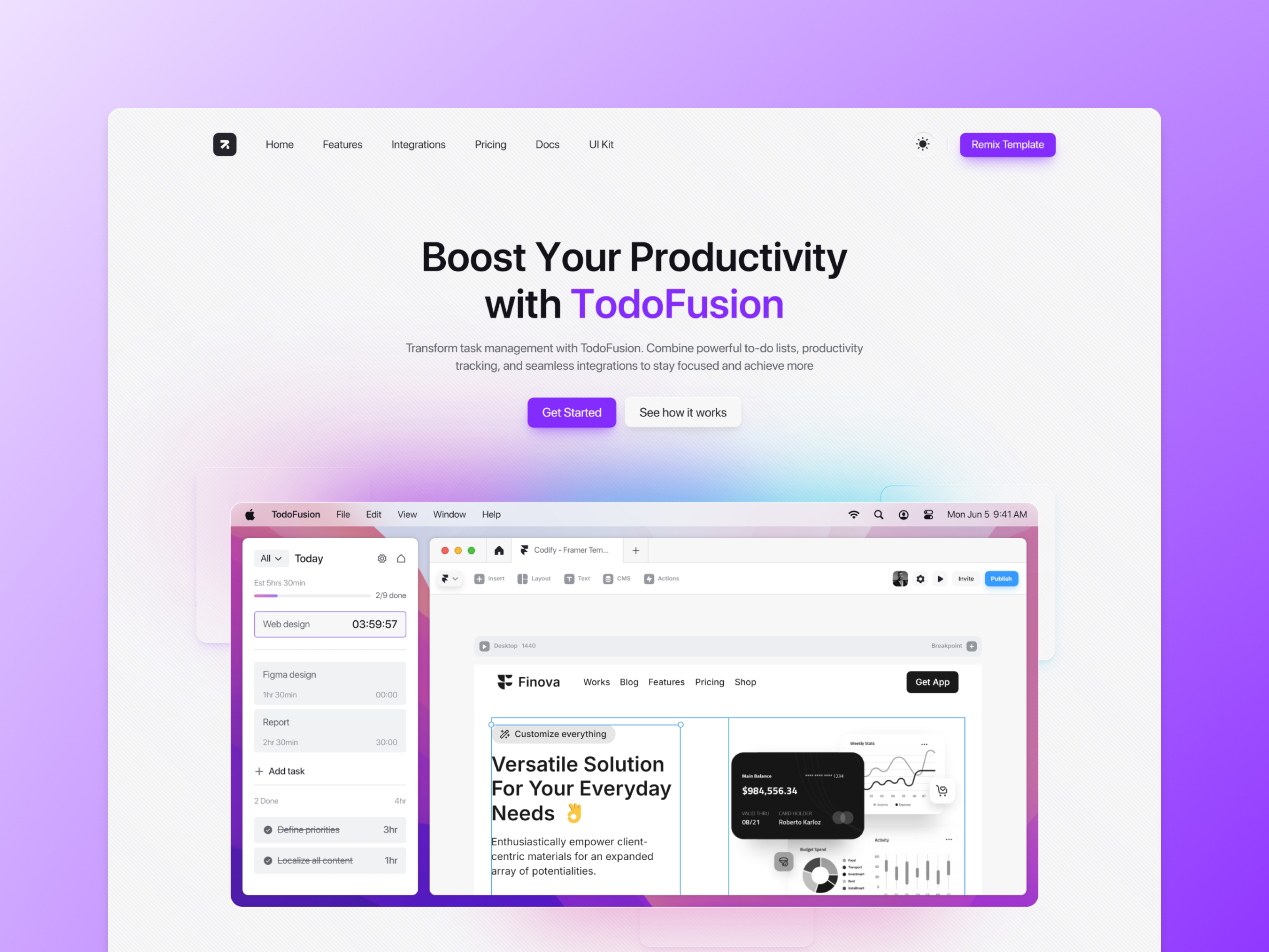 TodoFusion - Framer Template