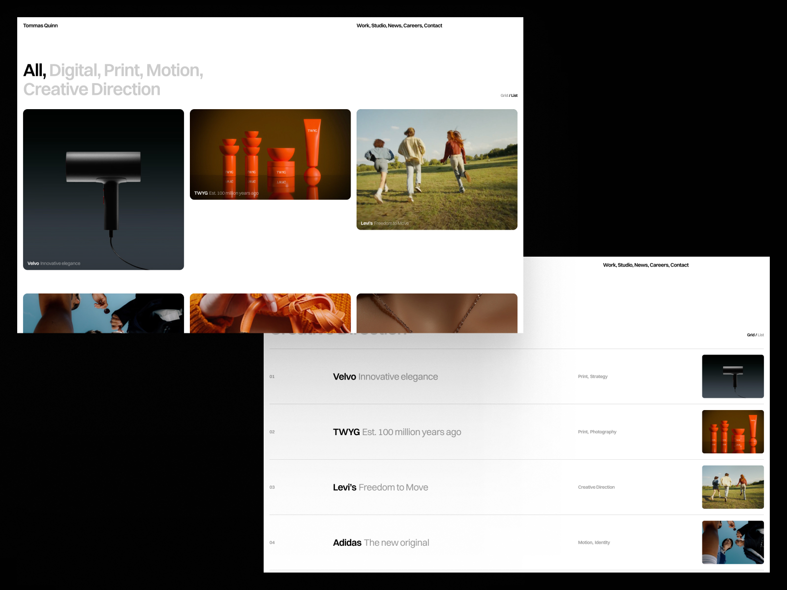 Tommas Quinn — Framer Portfolio Template