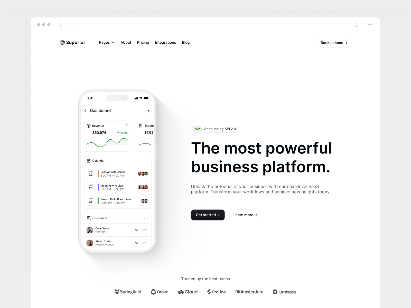 Superior — Startup & SaaS Template