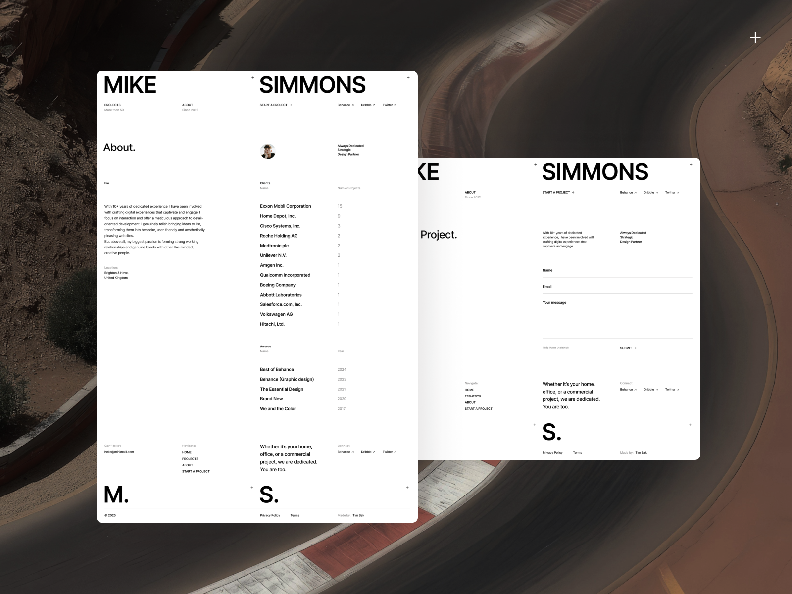 Mike — Minimalistic Design Portfolio Template