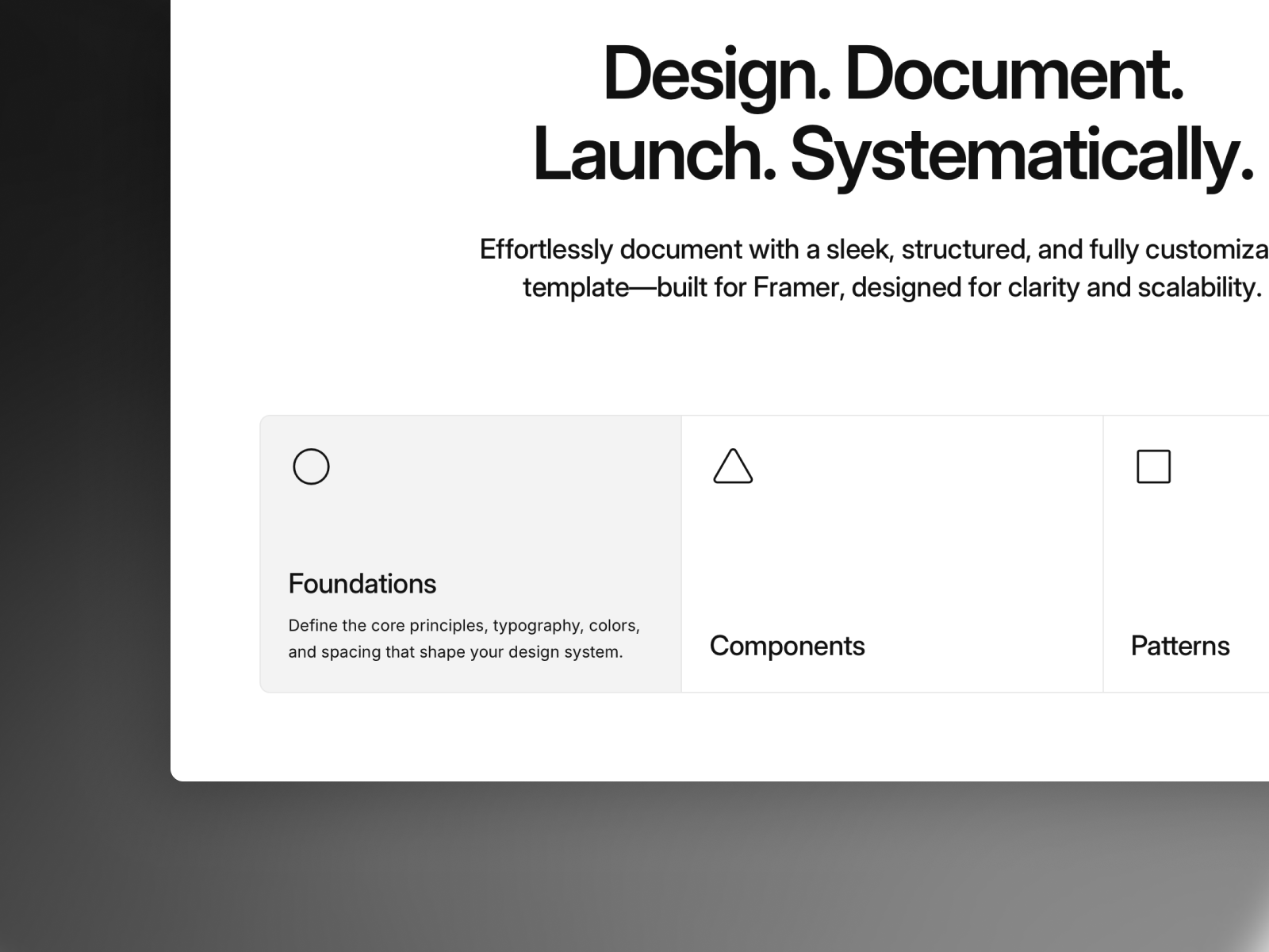 Systematic — Framer Documentation Template