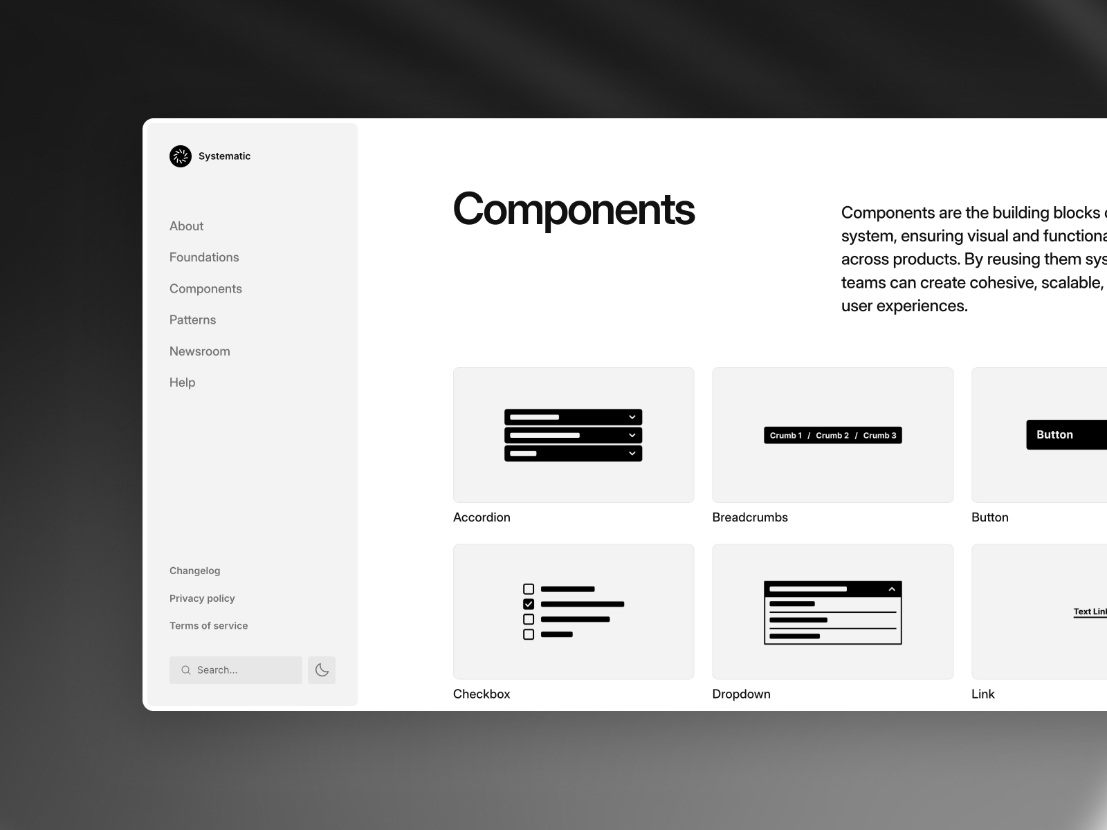 Systematic — Framer Documentation Template