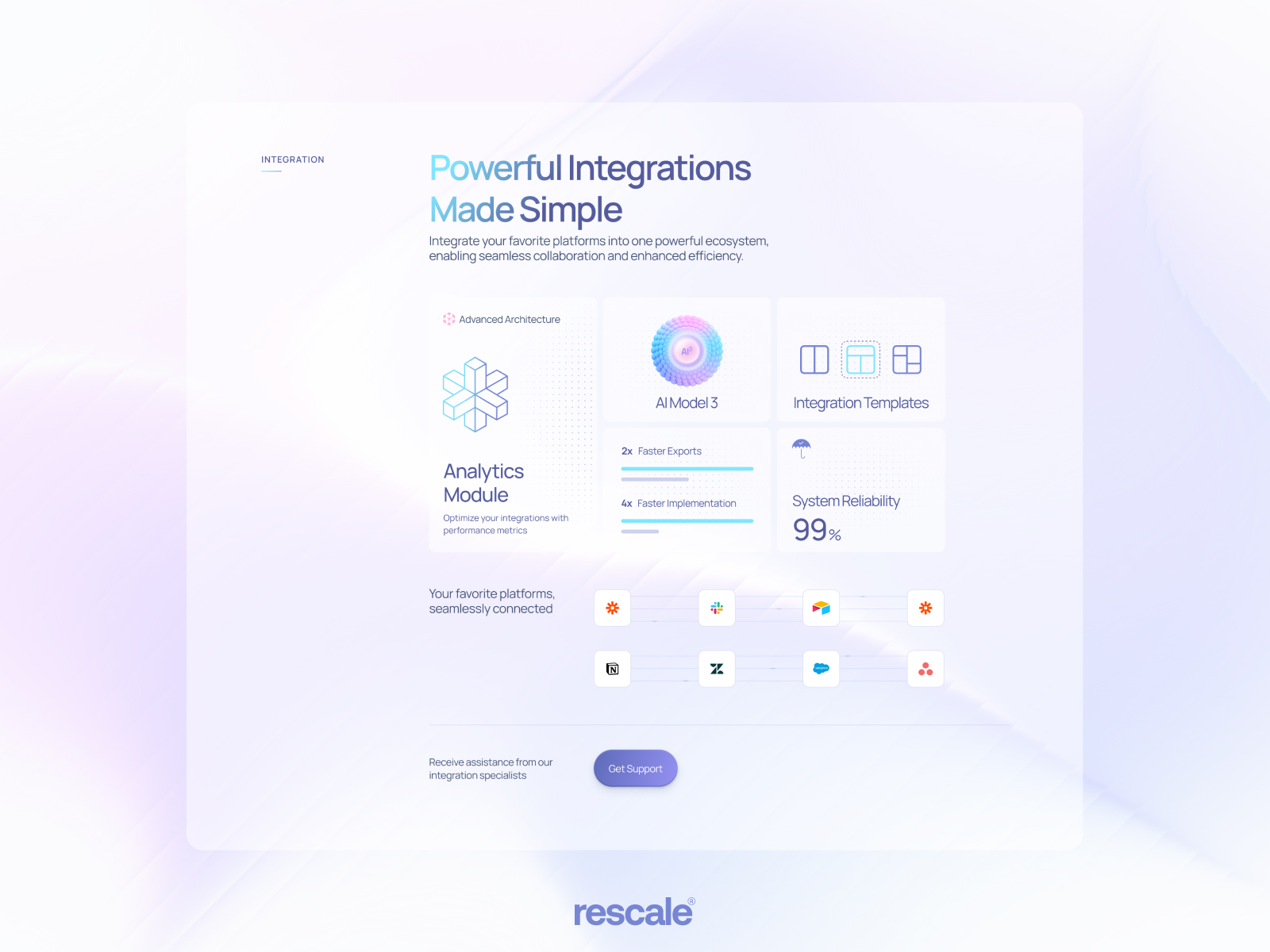 RESCALE — SaaS Landing Page Framer Template