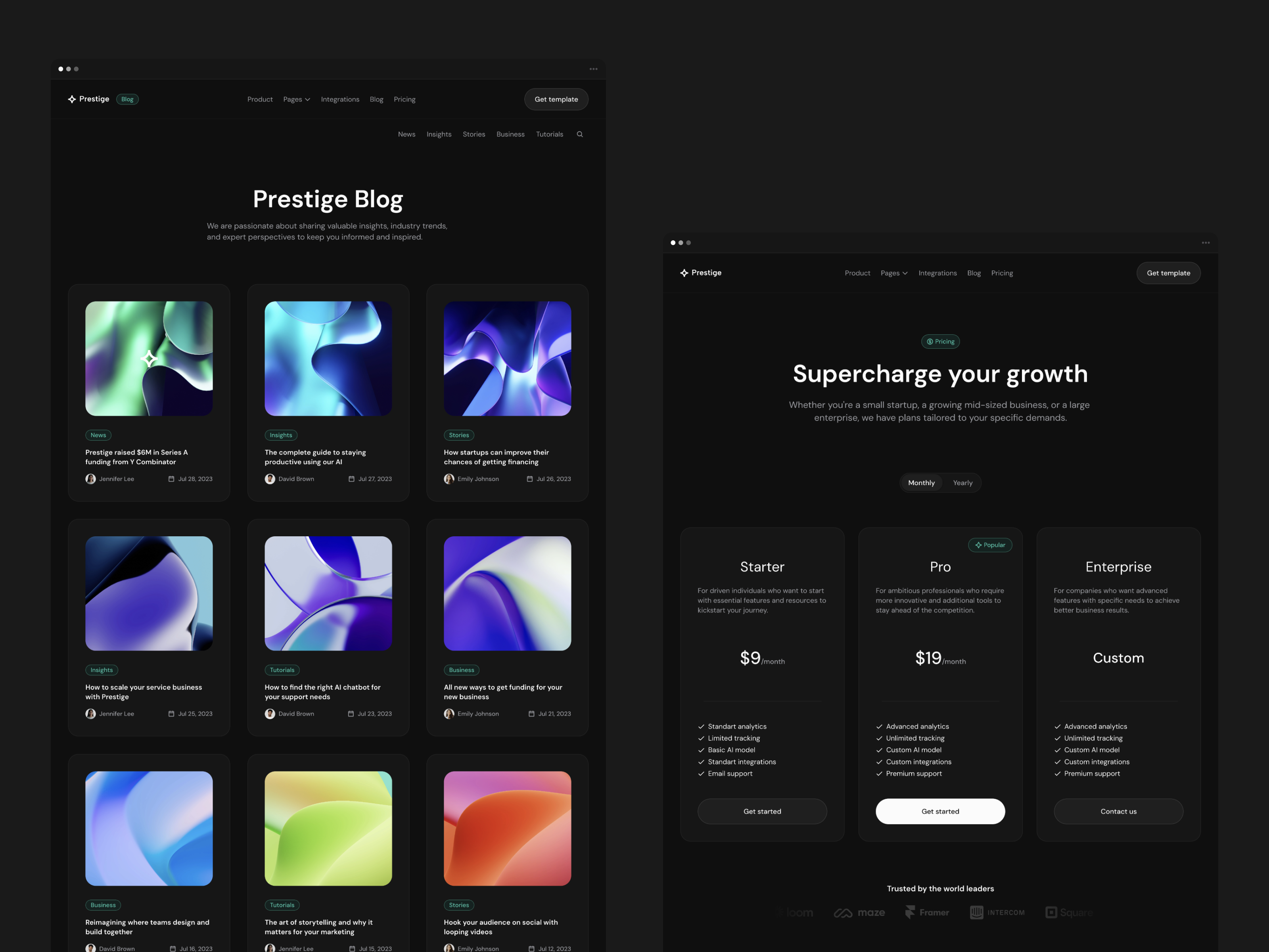 Prestige — Ultimate Startup & SaaS Template