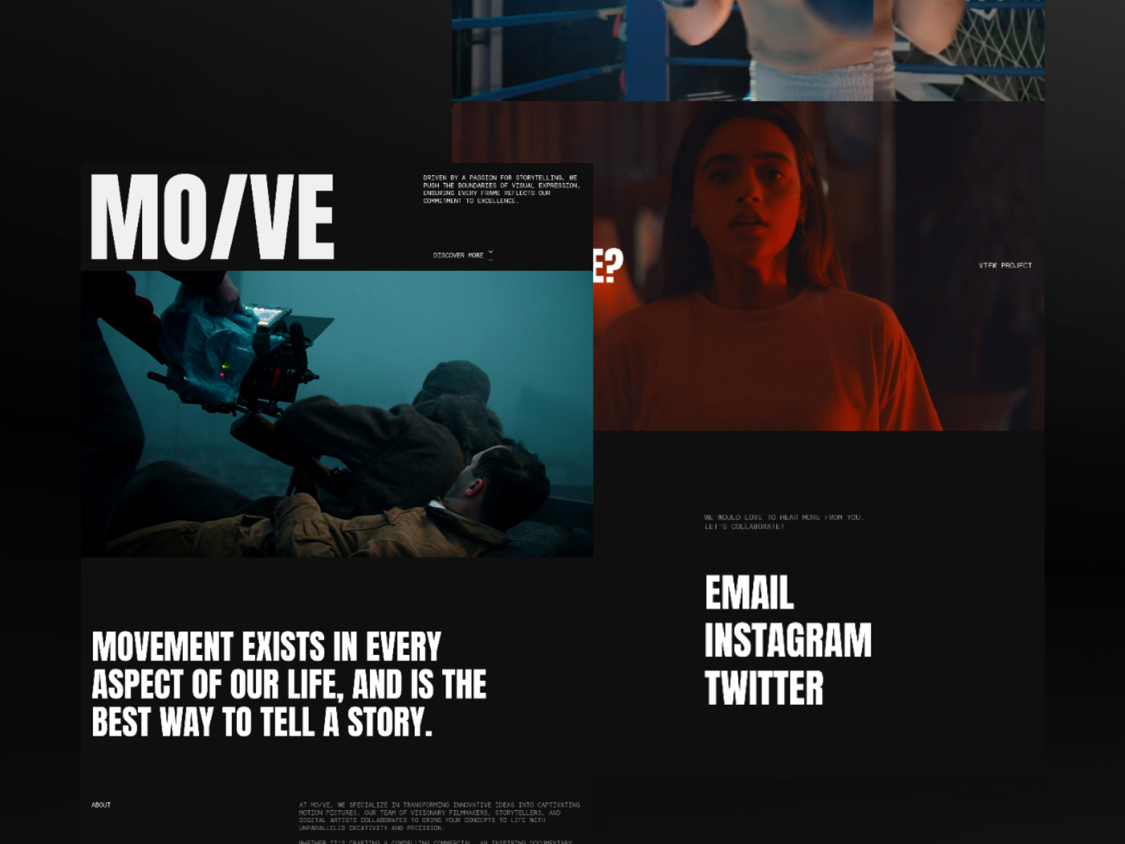 MO/VE — Cinematography Portfolio Framer Template