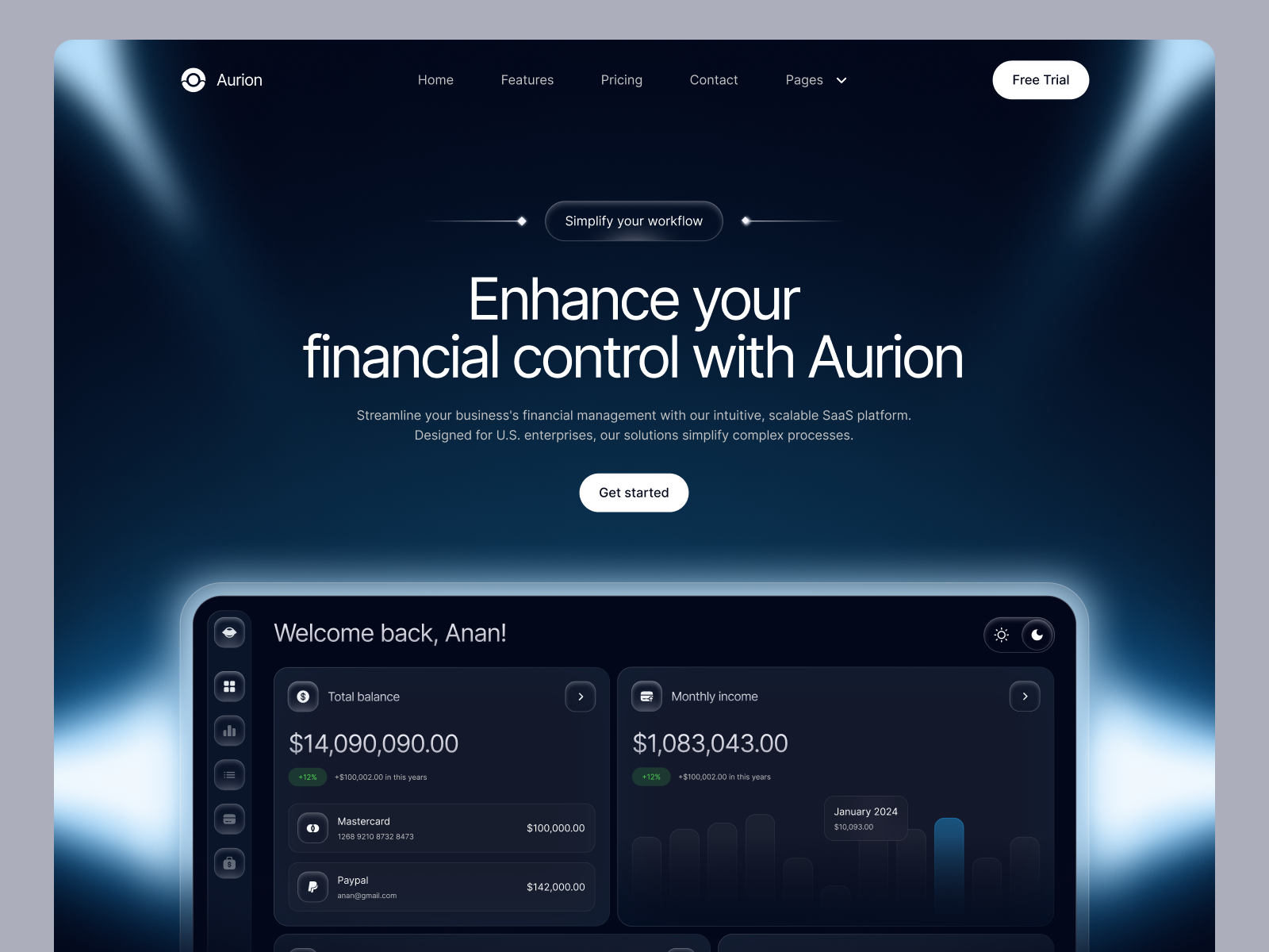Aurion | Webflow SaaS Template + Free Figma