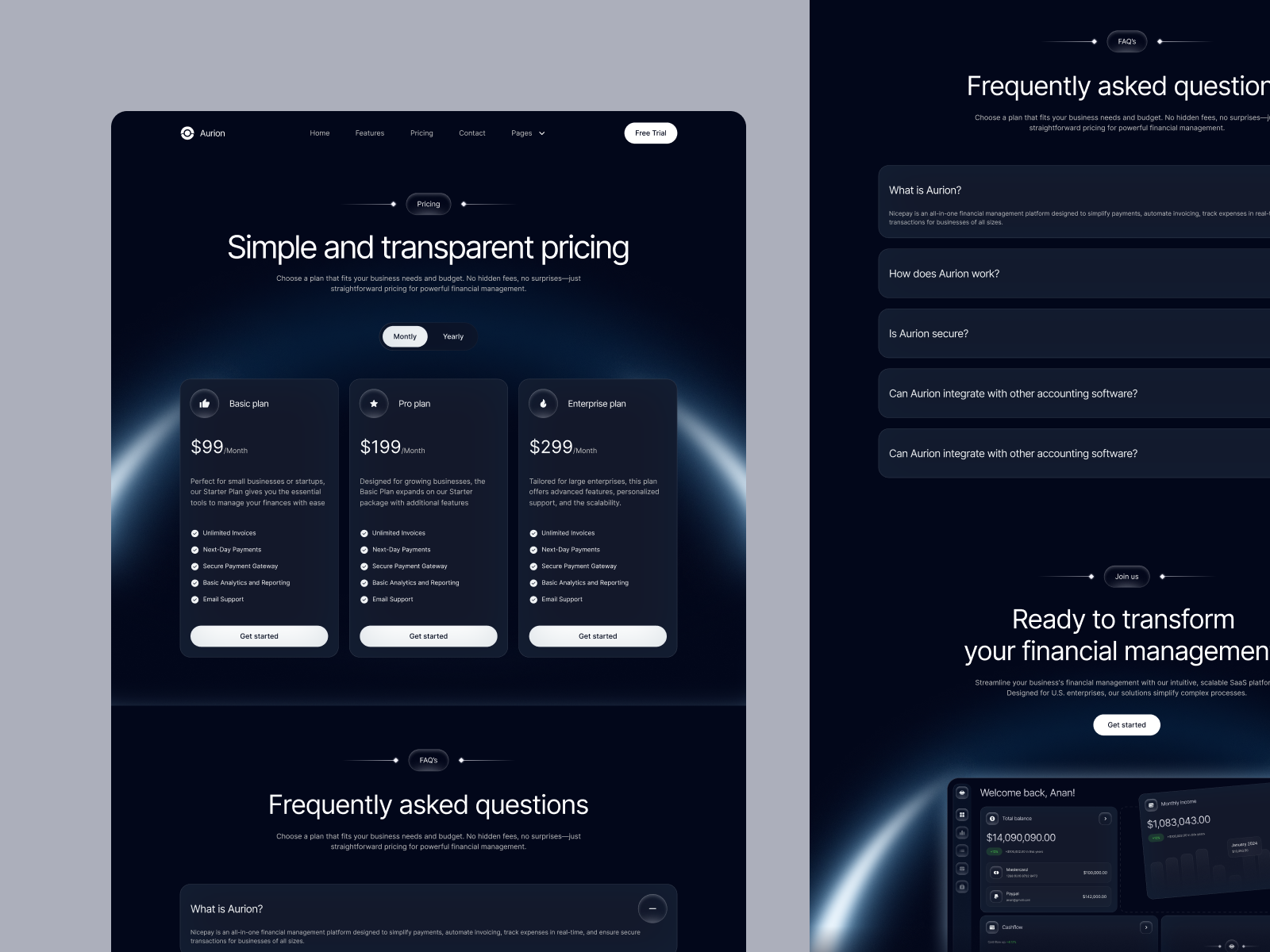 Aurion | Webflow SaaS Template + Free Figma