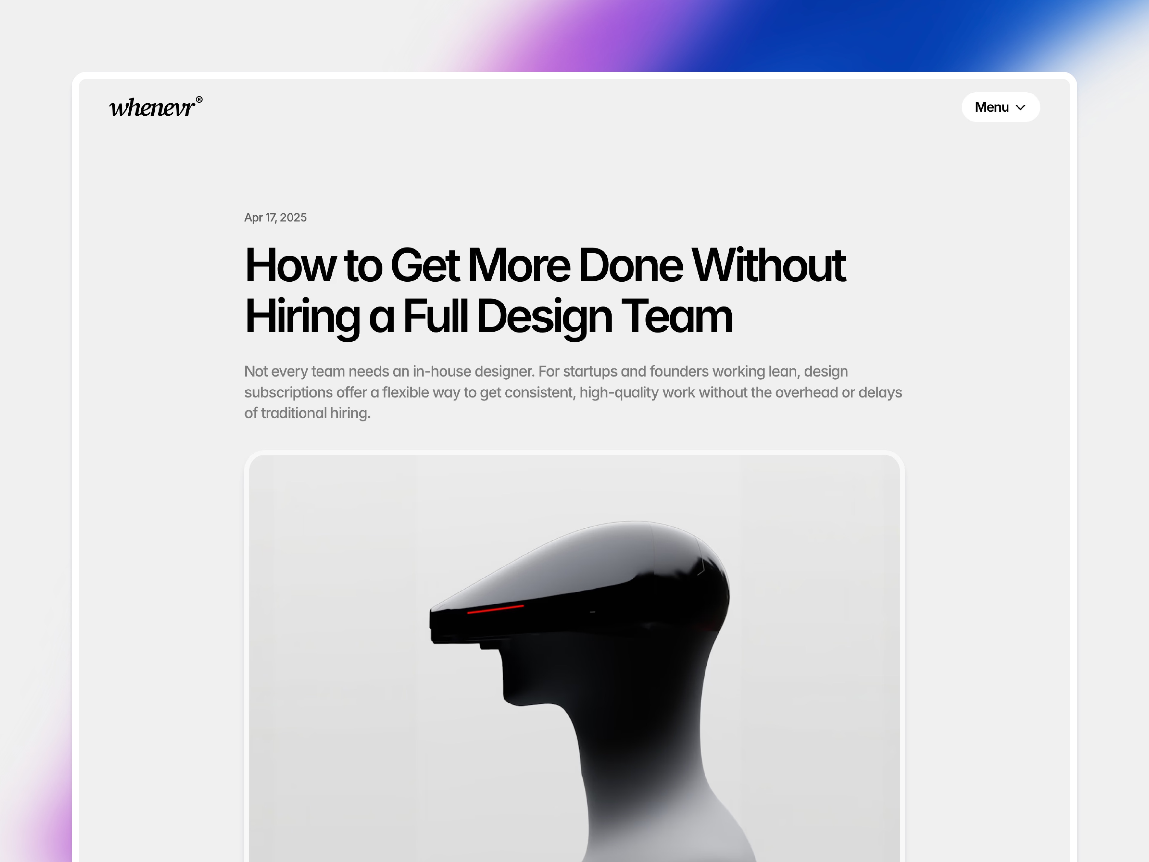 Whenevr - Design Subscription Framer Template