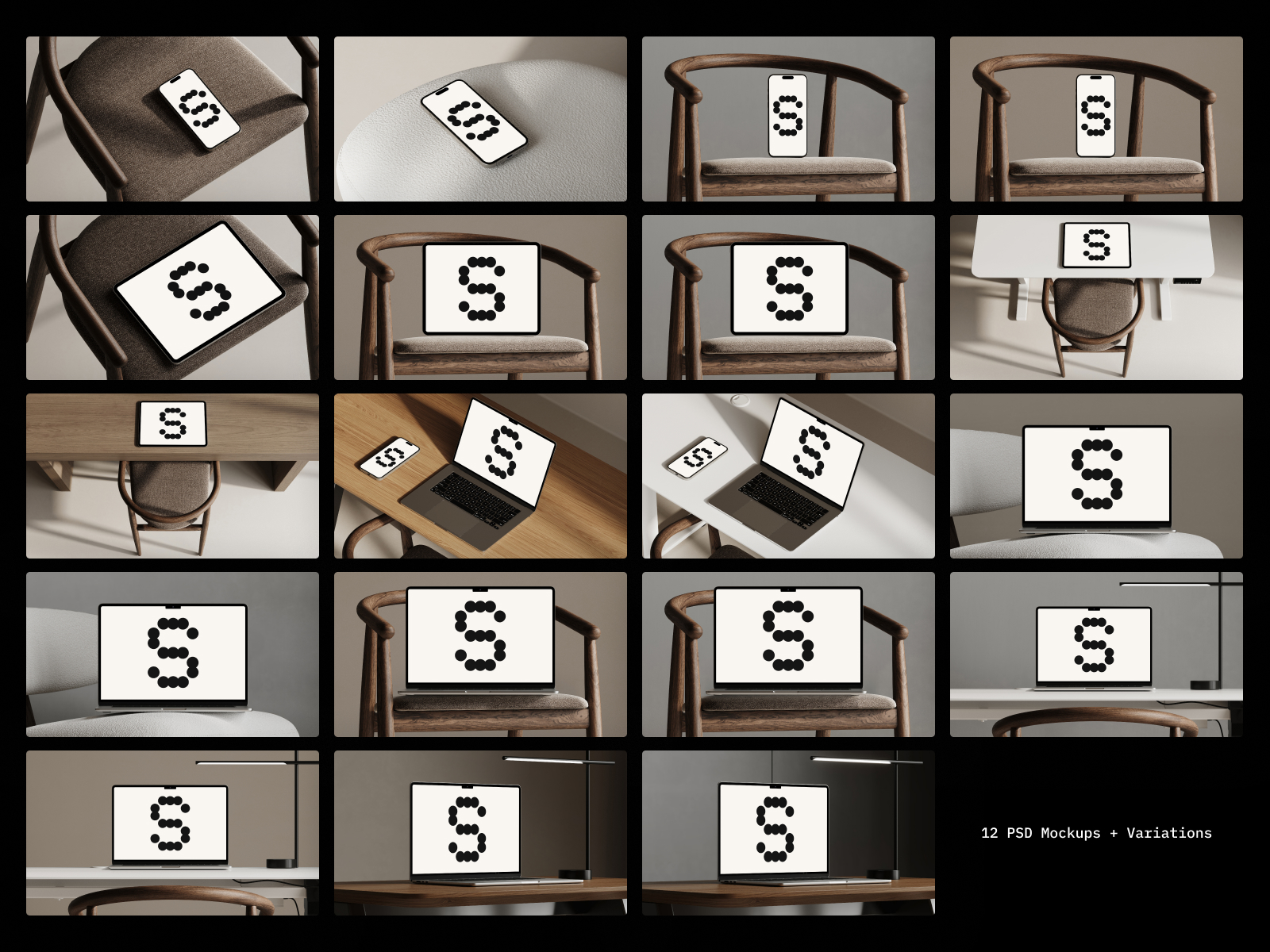 12 Beige Mockup Collection - iPhone, iPad, Macbook