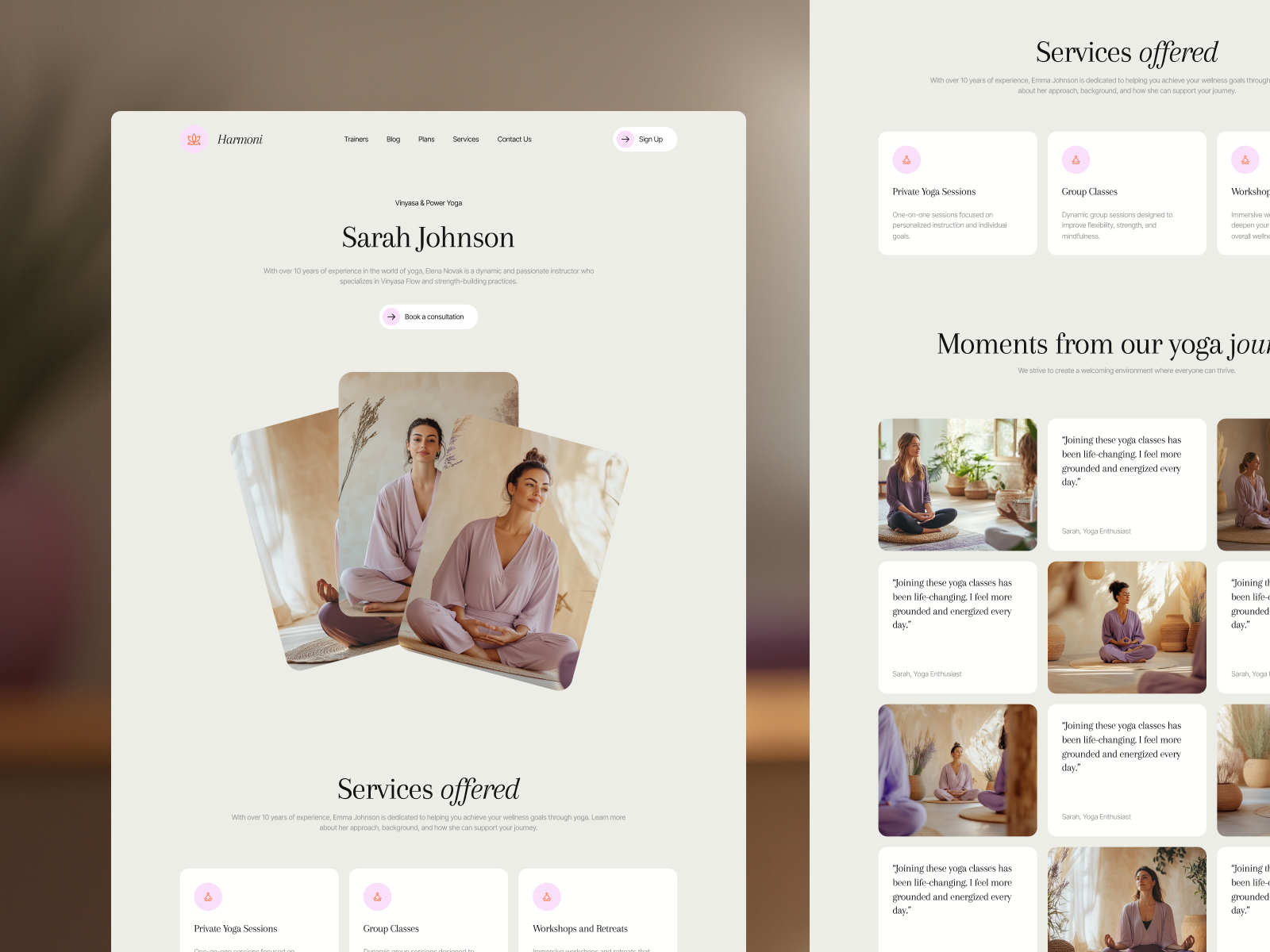 Harmoni - Wellness Framer Template (FREE FIGMA)