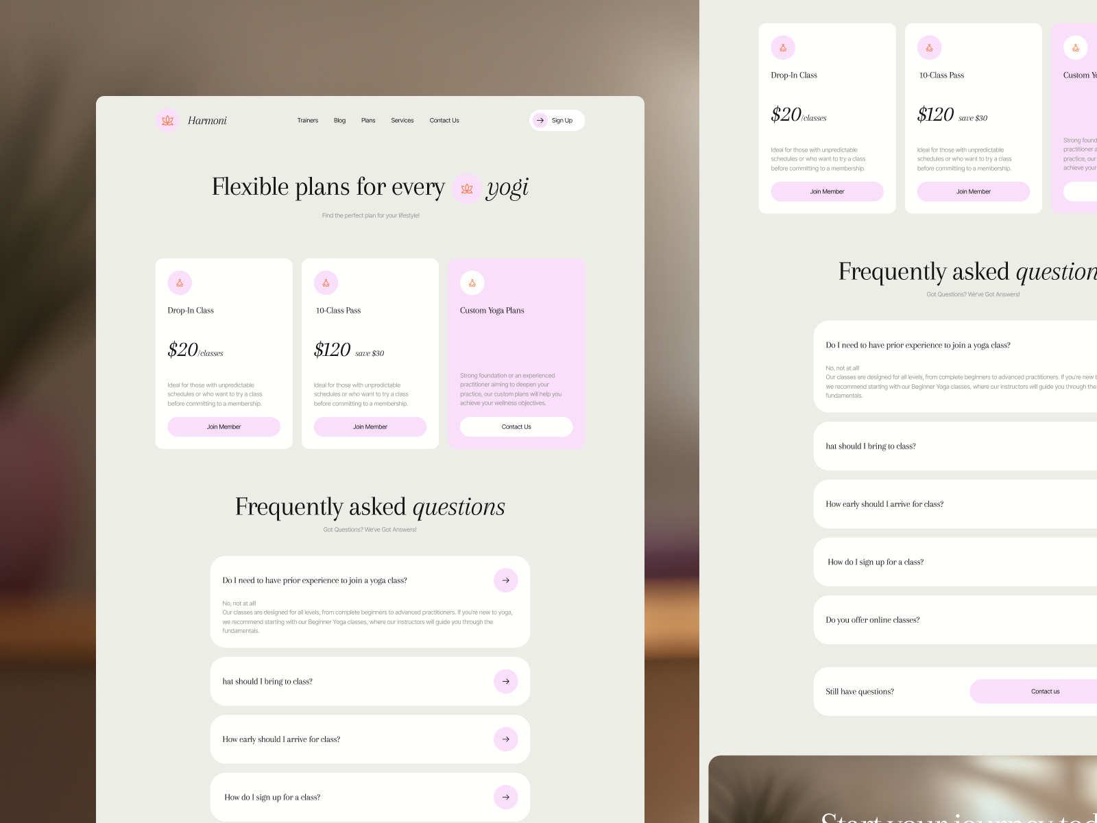 Harmoni - Wellness Framer Template (FREE FIGMA)