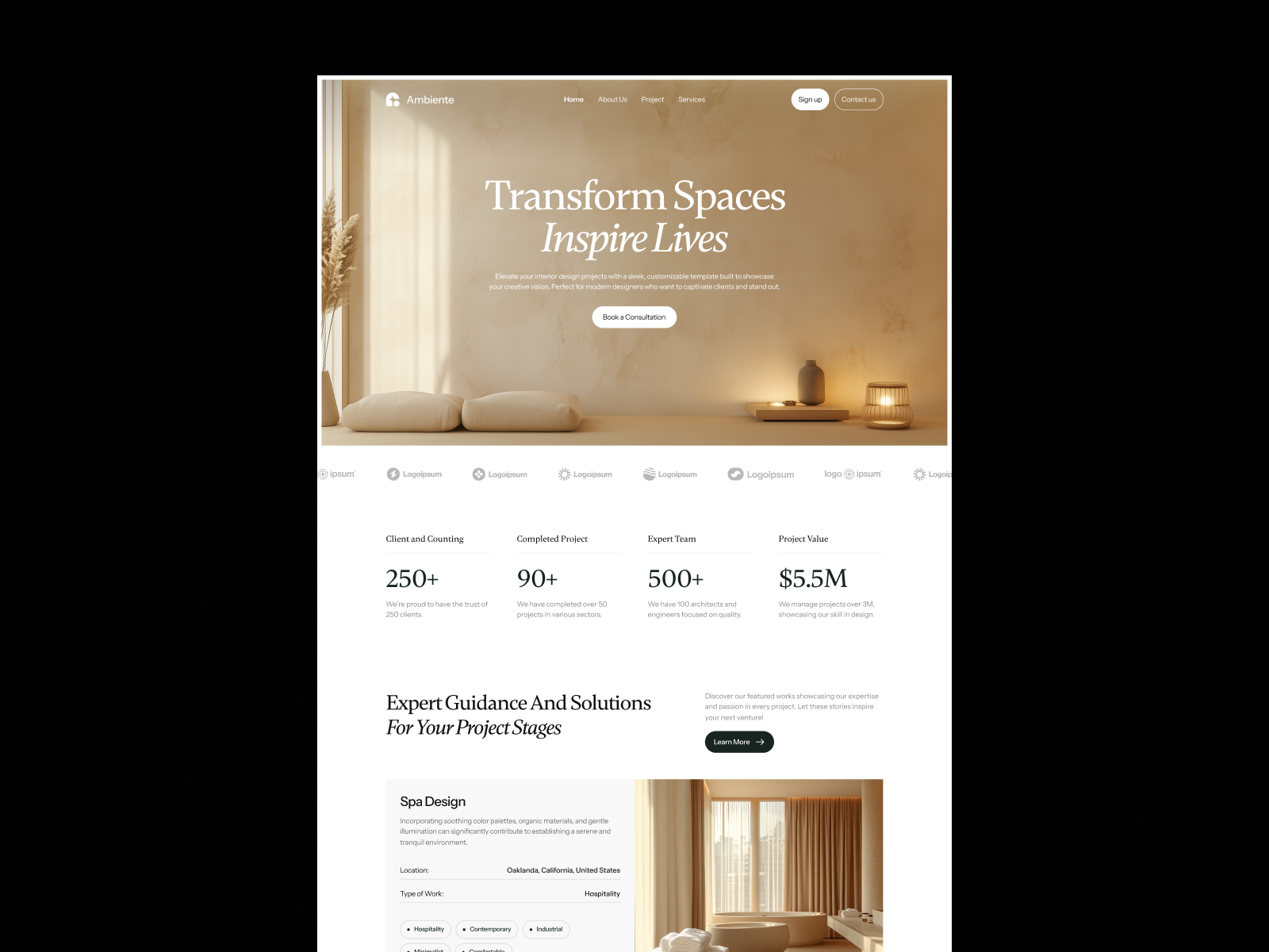 Ambiente - Design Webflow Template (FREE FIGMA)