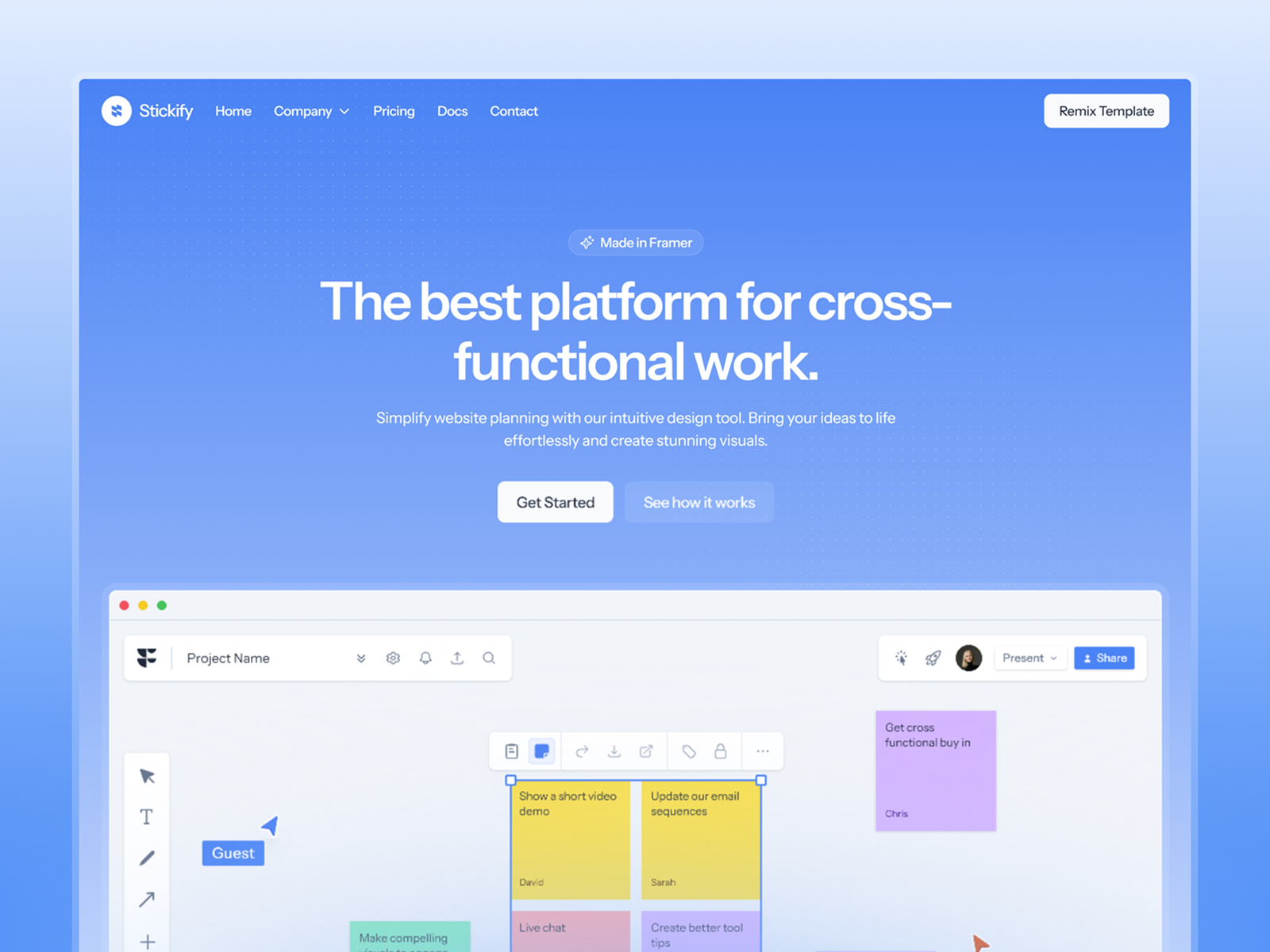 Stickify - Framer Template