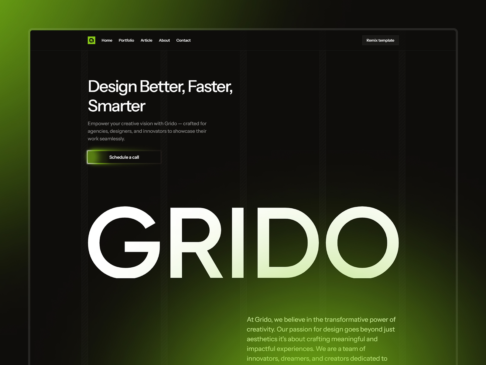 Grido - Framer Template