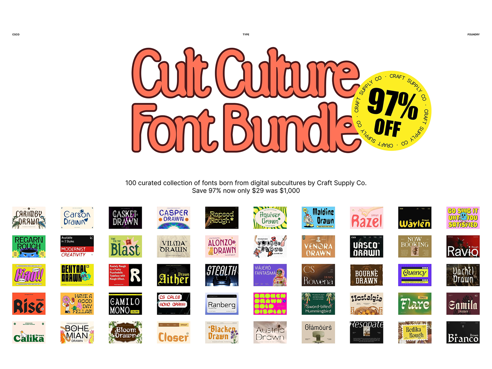 Cult Culture Font Bundle 97%OFF by Craft Supply Co