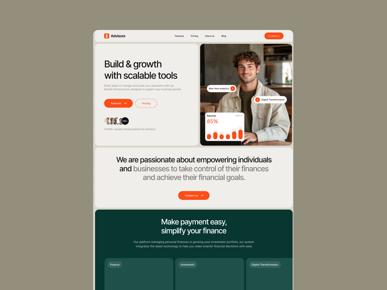 Advisora - Startup Webflow Template (FREE FIGMA)