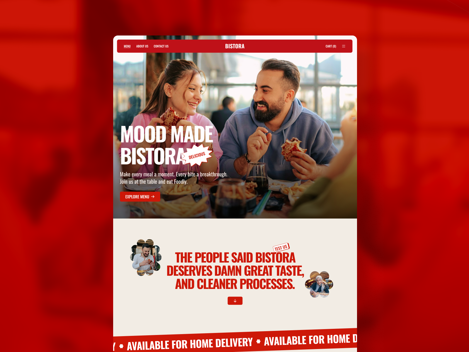 Bistora - Restaurant Webflow template (FREE FIGMA)