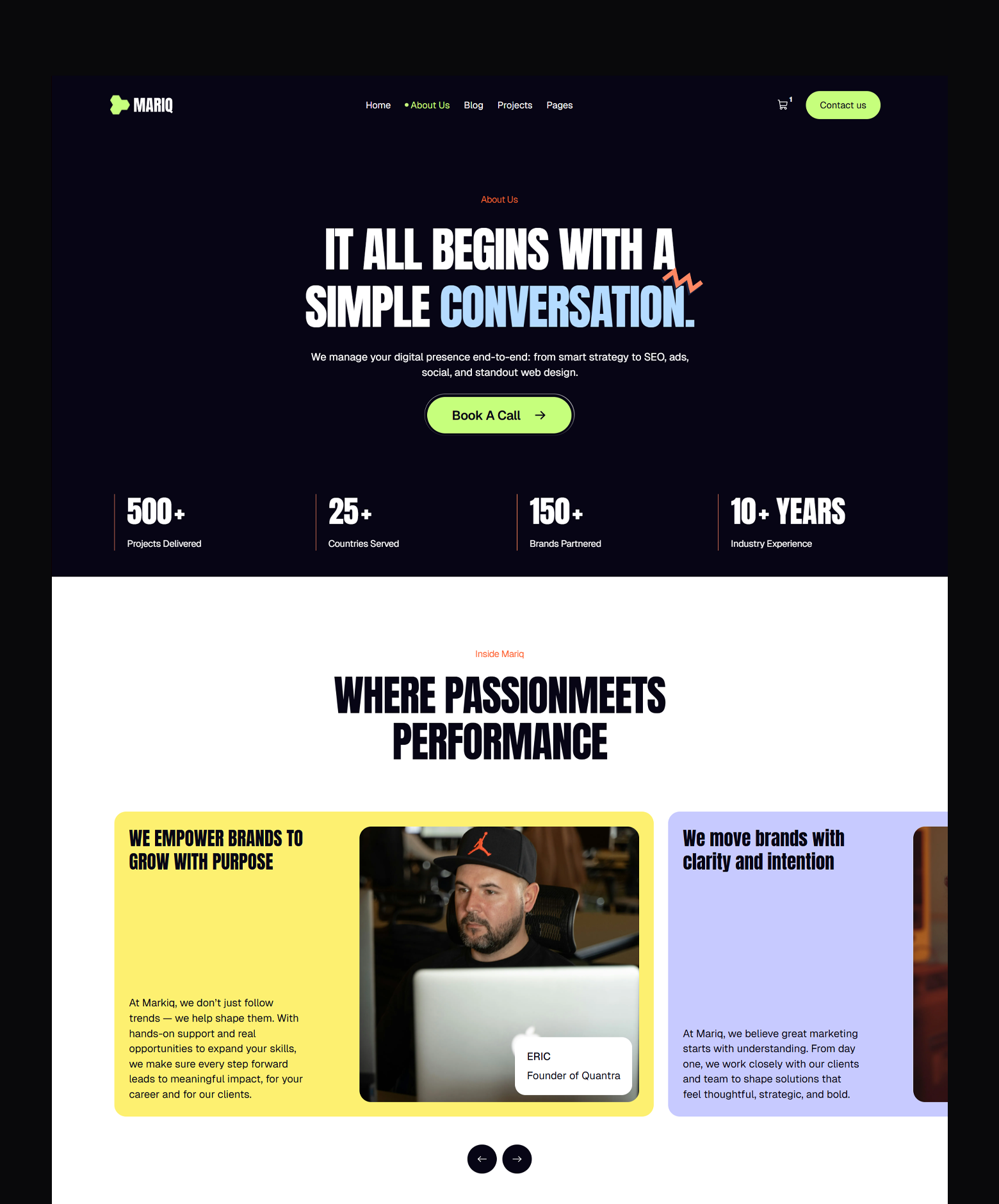 Mariq — Marketing Agency Webflow Template