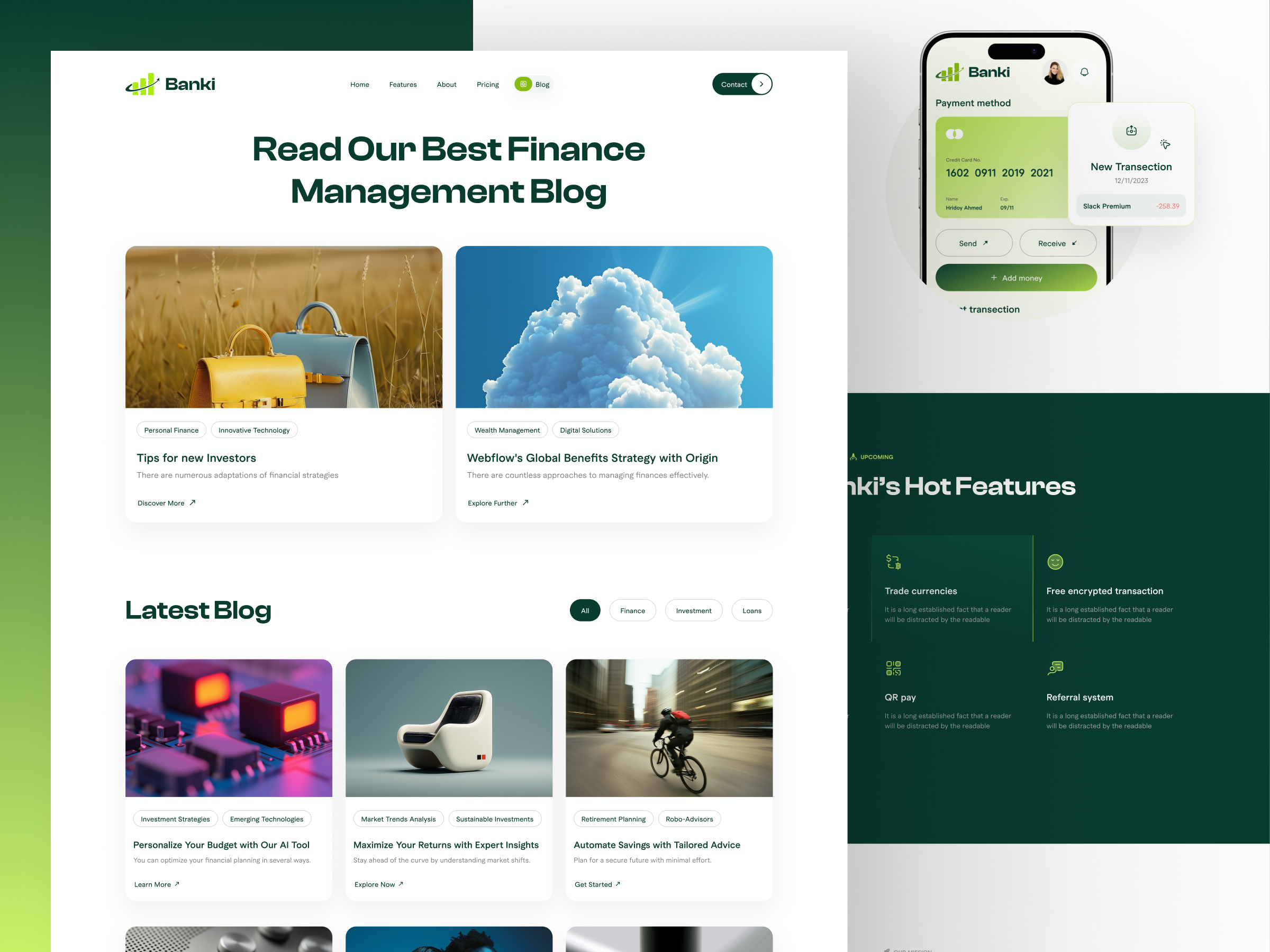 Banki - Fintech Banking & Finance Framer Template