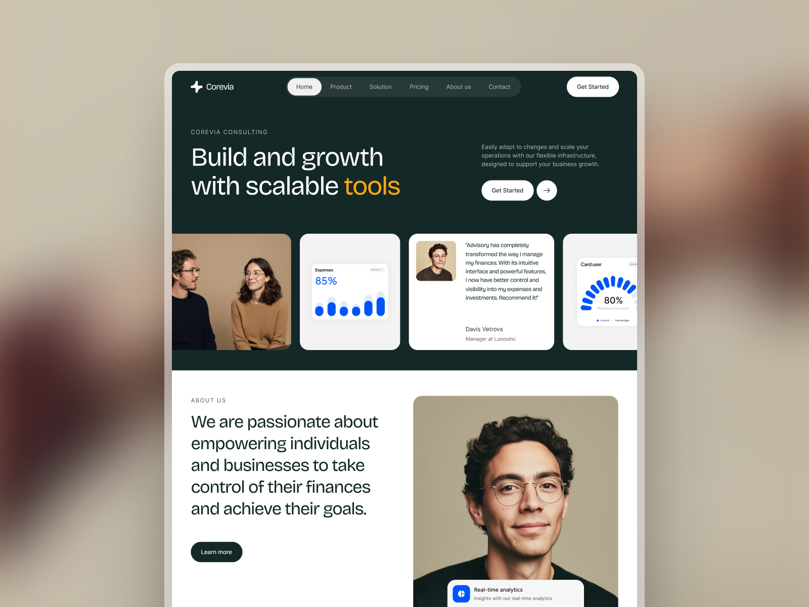 Corevia | Consulting Webflow template (FREE FIGMA)
