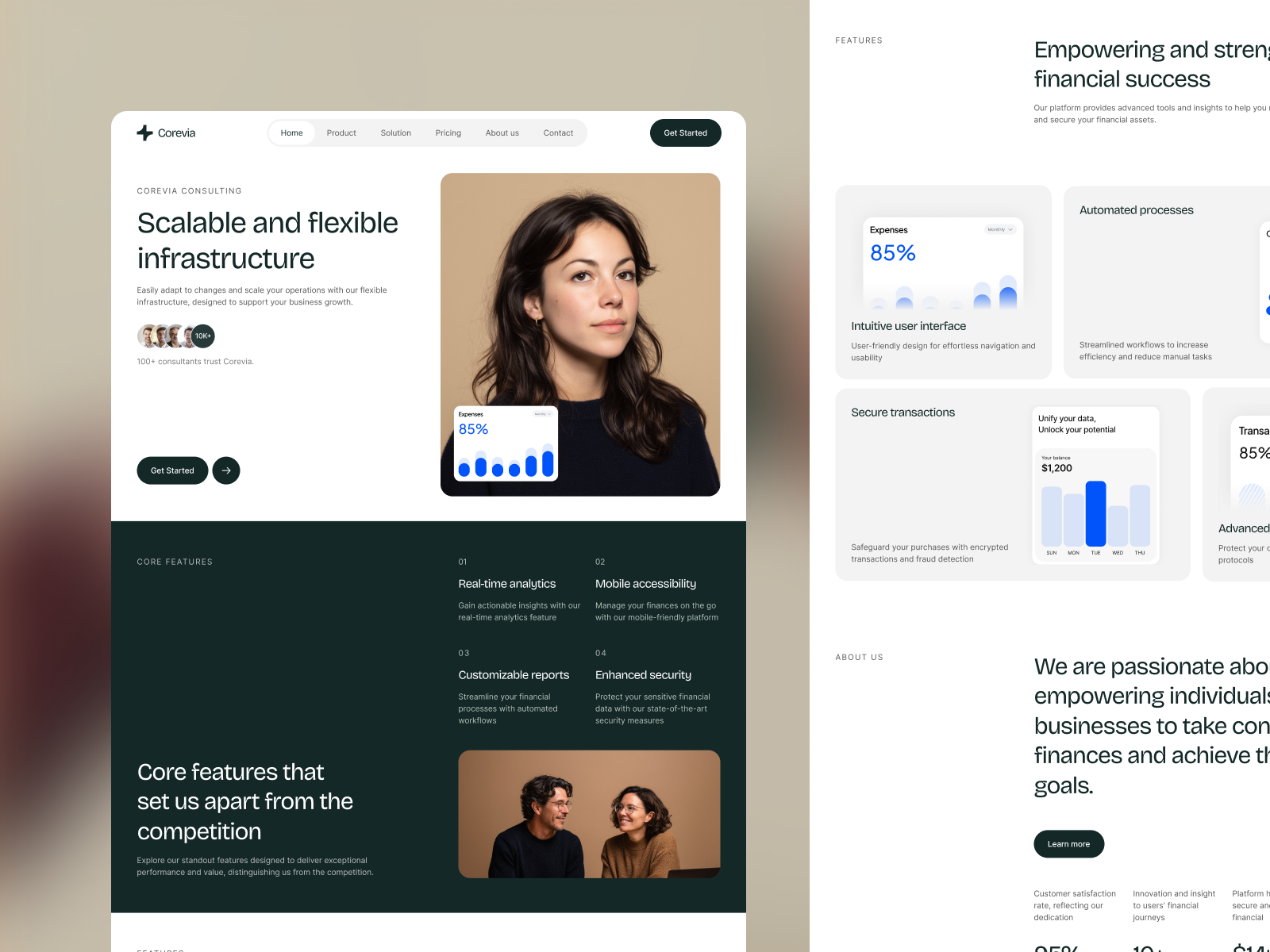 Corevia | Consulting Webflow template (FREE FIGMA)
