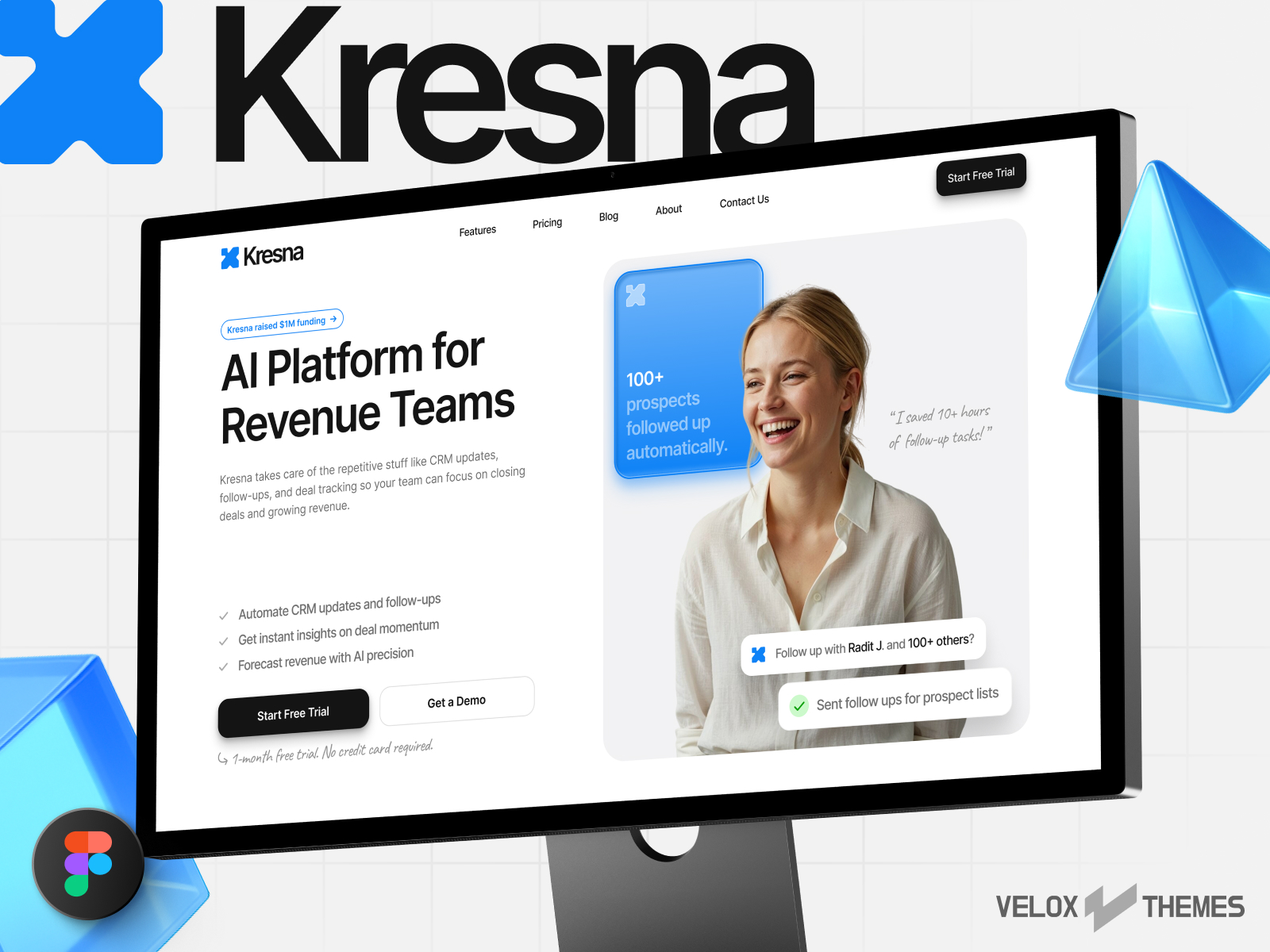 Kresna - AI SaaS Framer Template