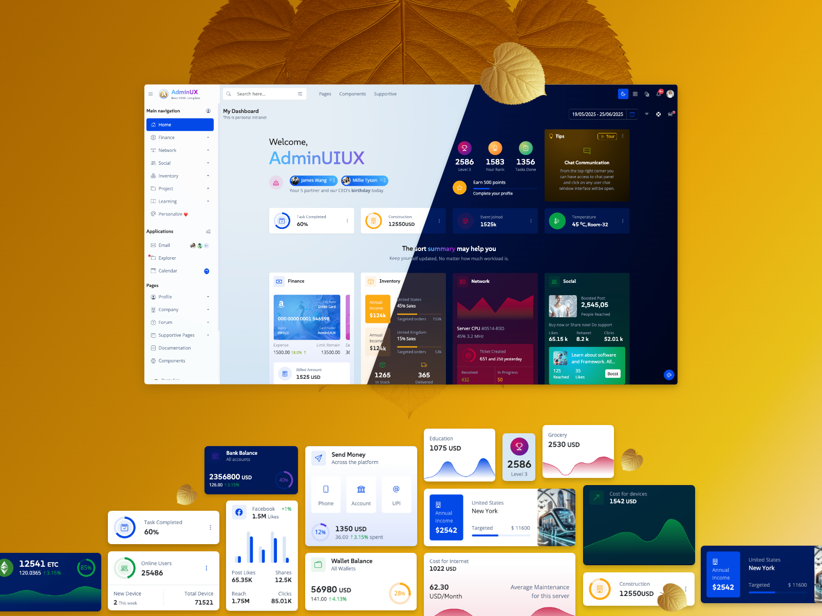 AdminUX Admin UI UX Dashboard bootstrap 5 template